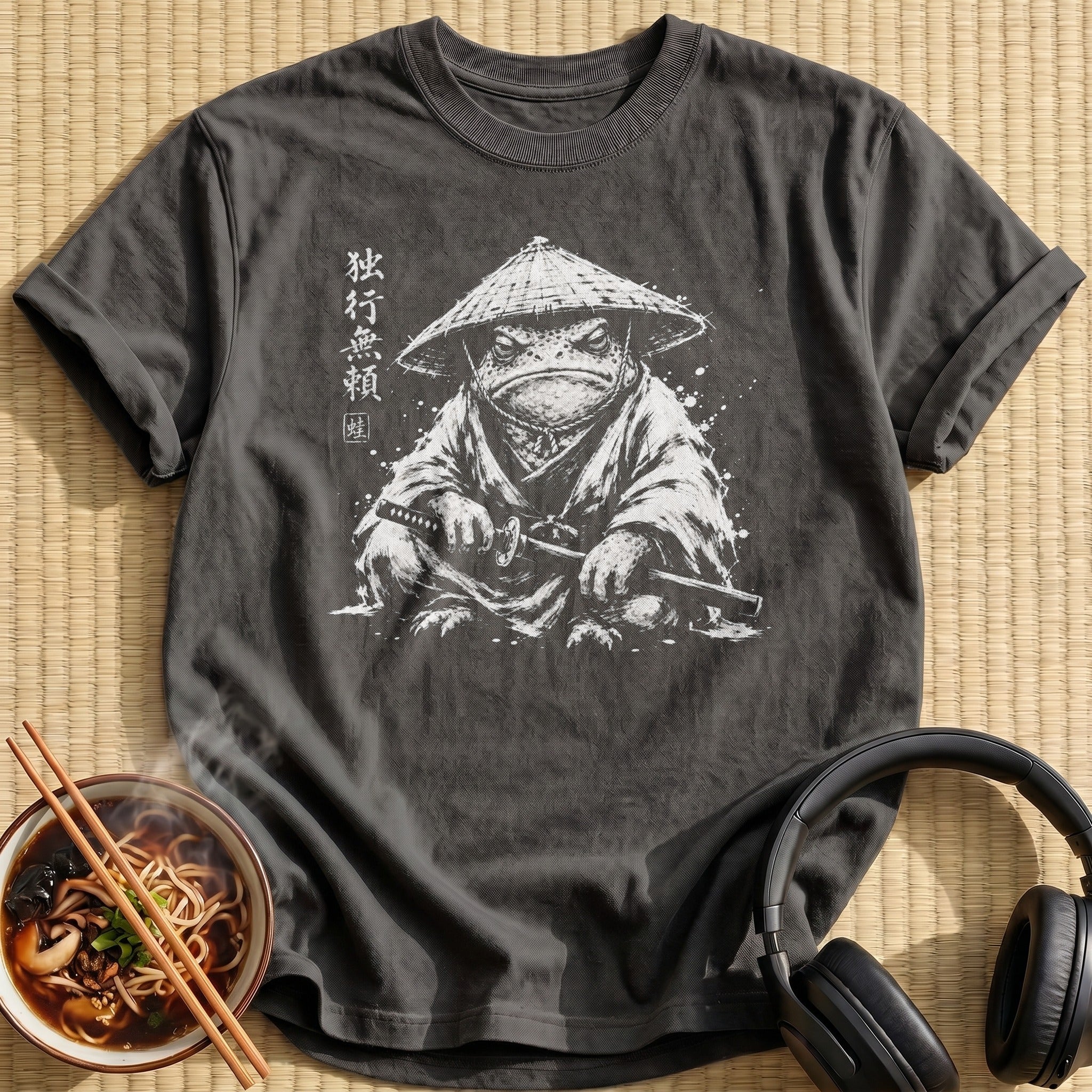 Grumpy Toad Samurai Straw Hat
