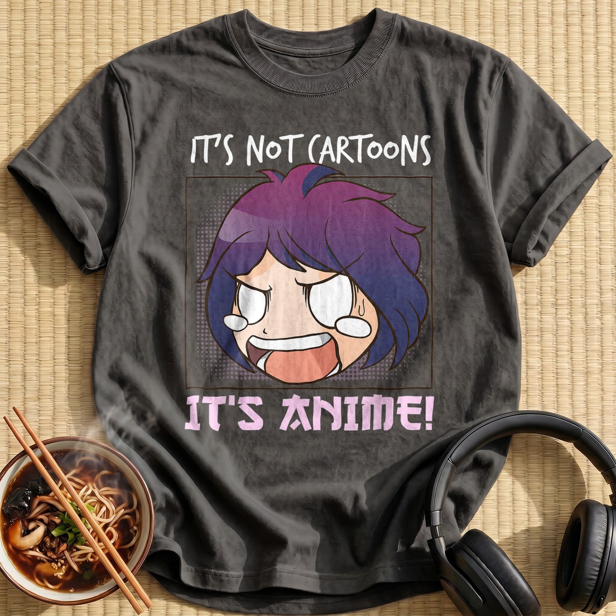 Its Not Cartoons Its Anime Chibi - Charcoal