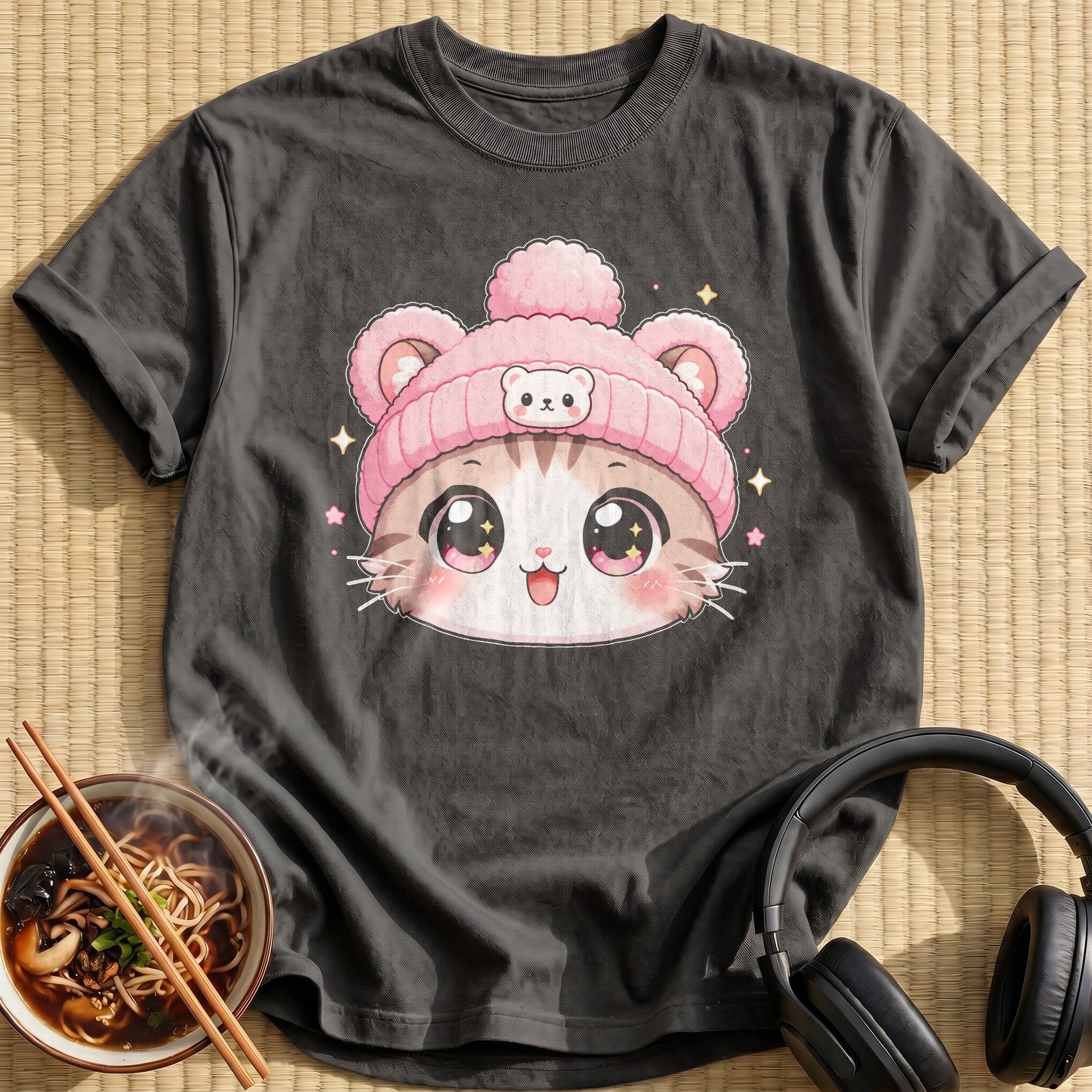 Kawaii Cat (Pastel Pink Hat)