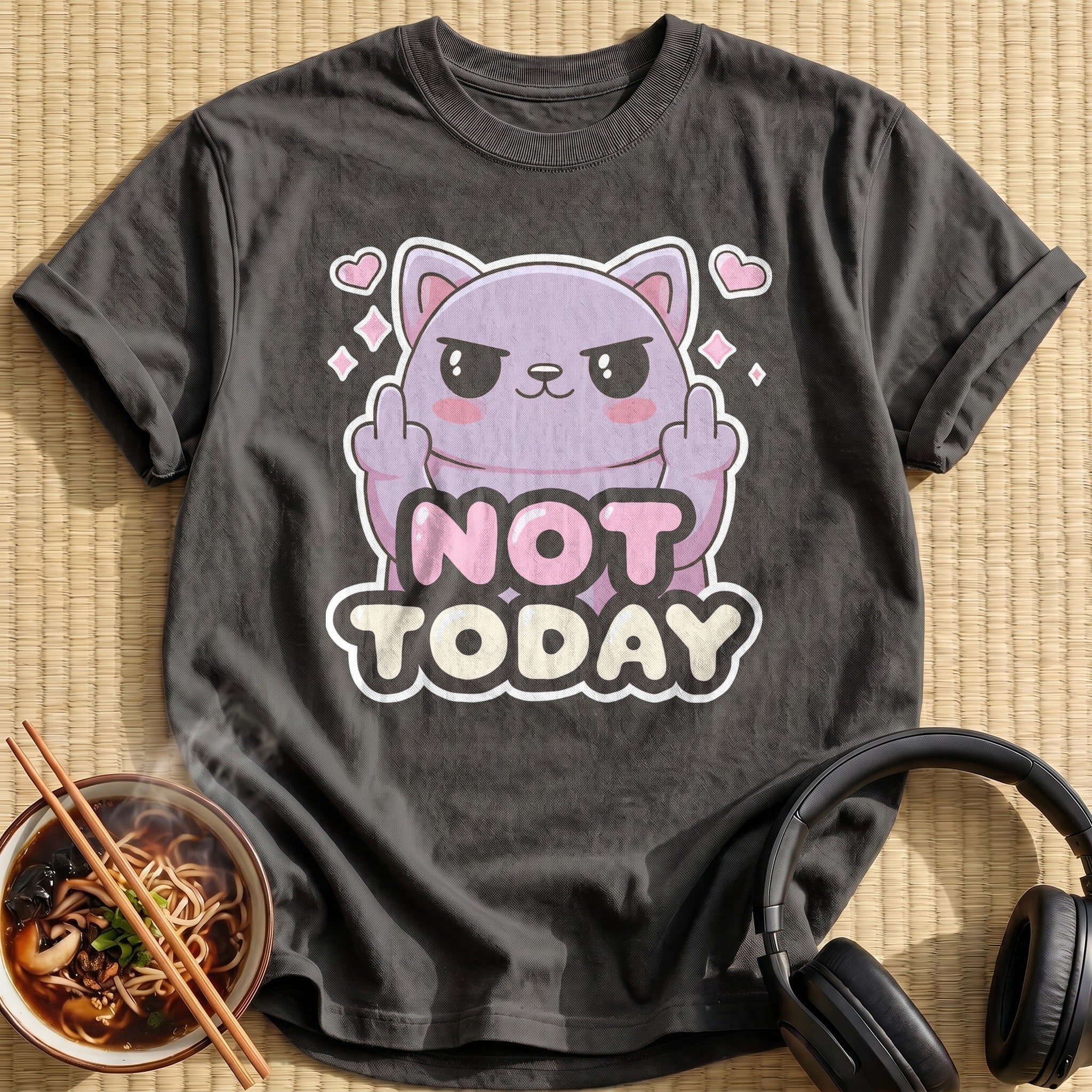 Kawaii Chibi Cat Saying Not Today