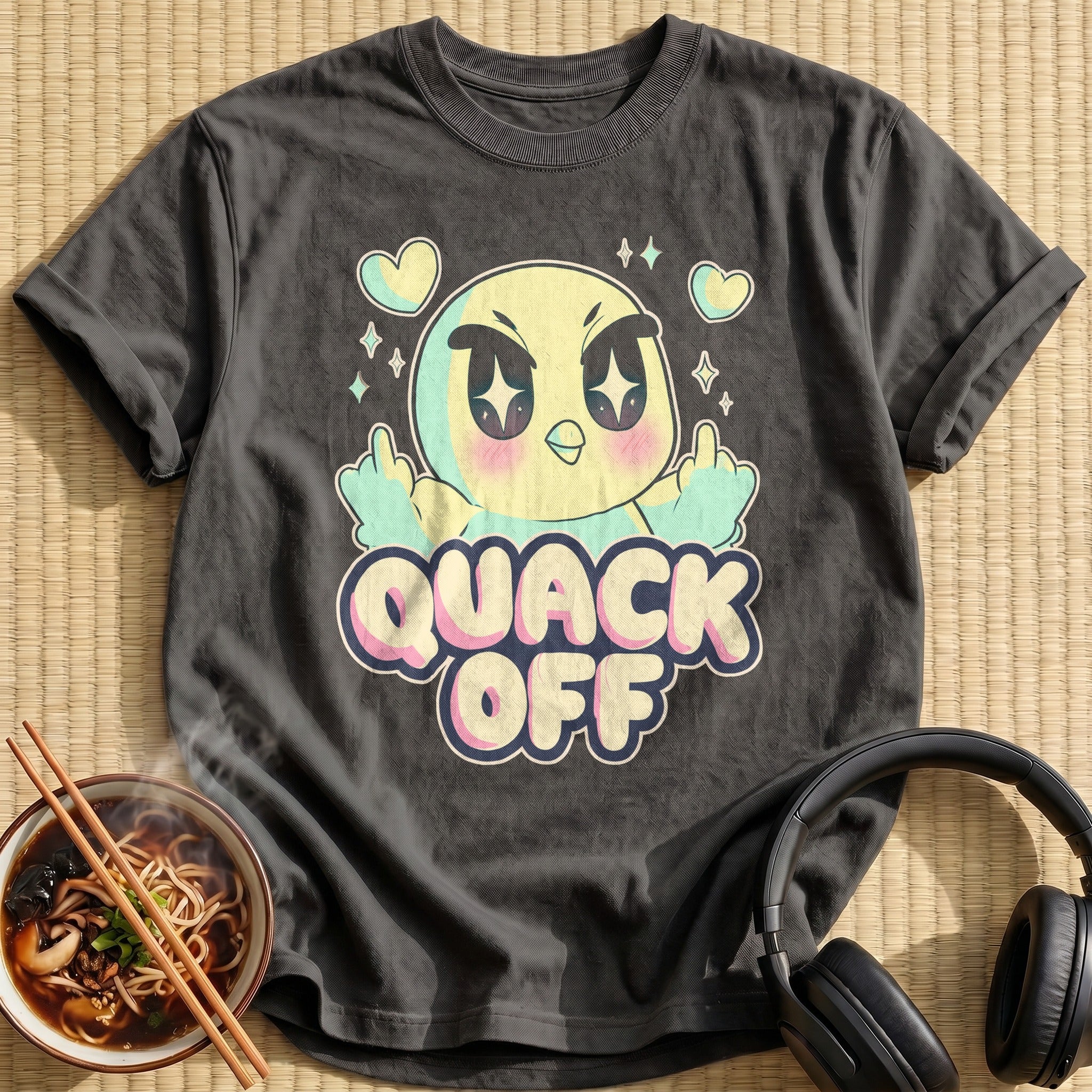 Kawaii Chibi Duck Saying Quack Off