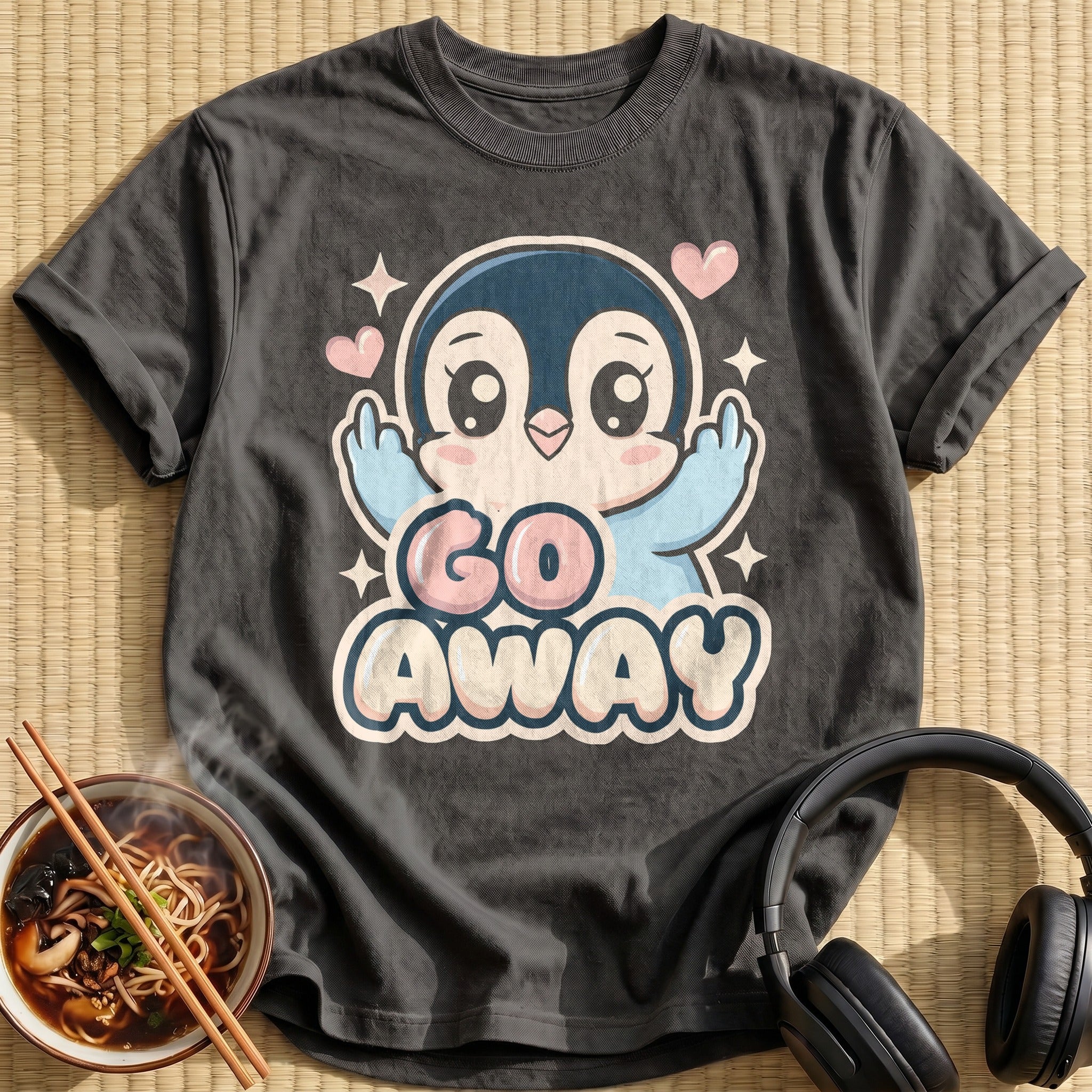 Kawaii Chibi Penguin Saying Go Away