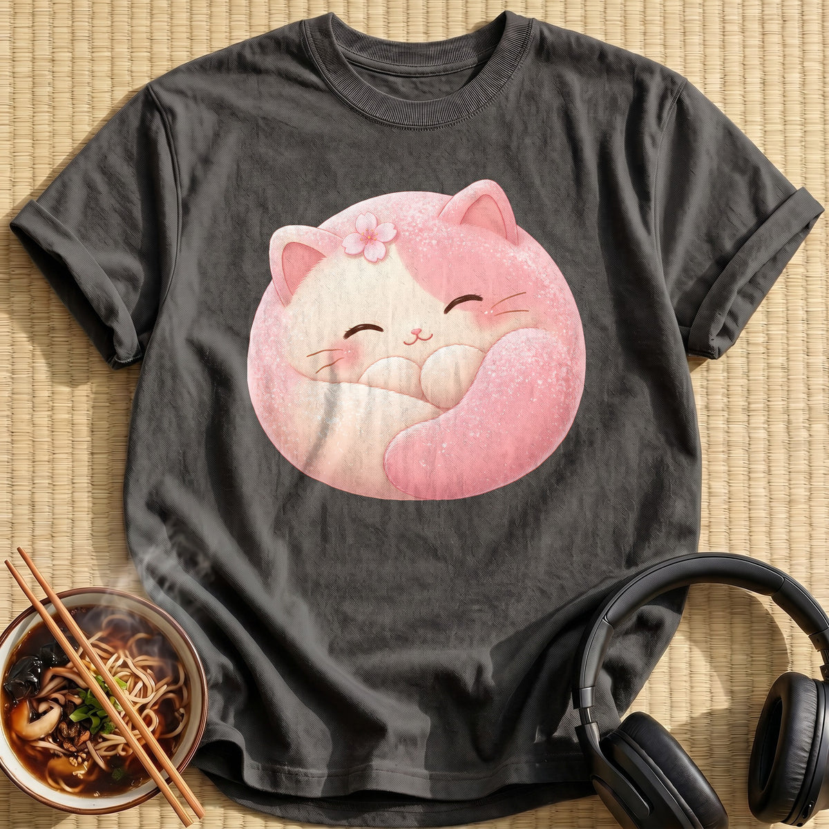 Kawaii Mochi Cat 93 - Charcoal