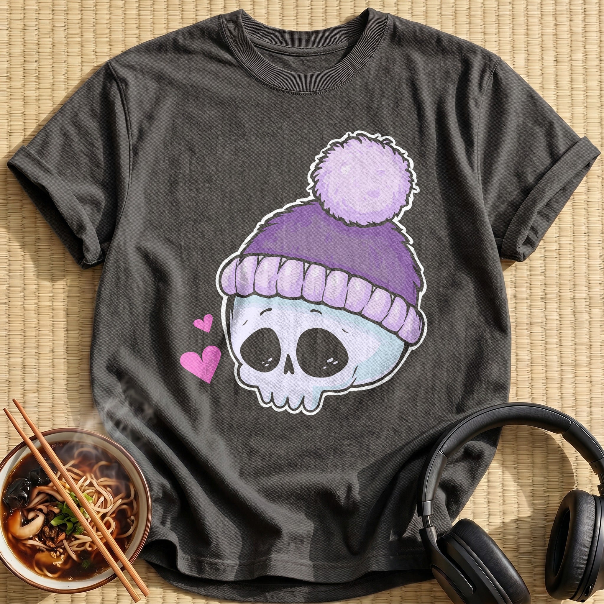 Lavender Pom Beanie Skull
