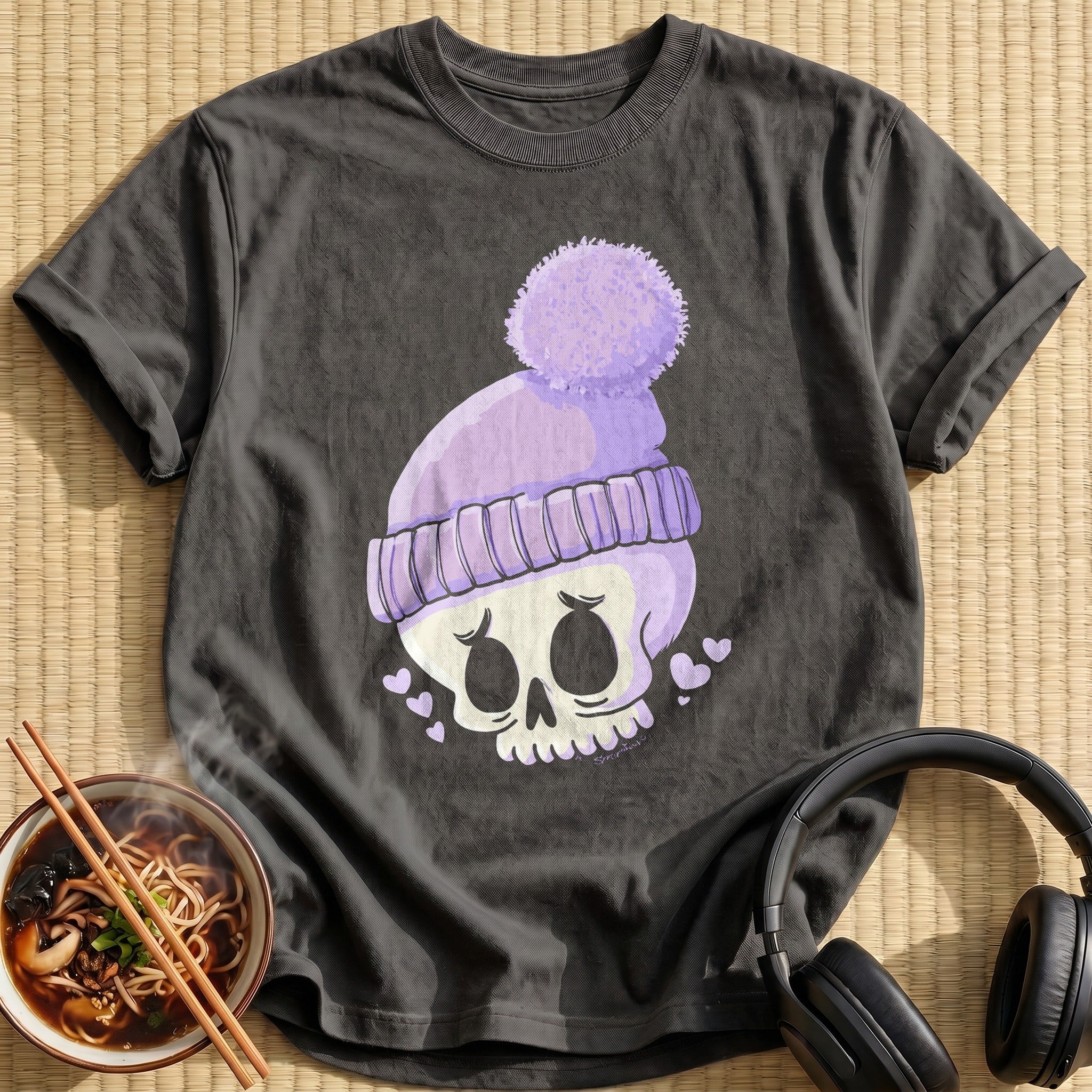 Lavender Pom Beanie Skull