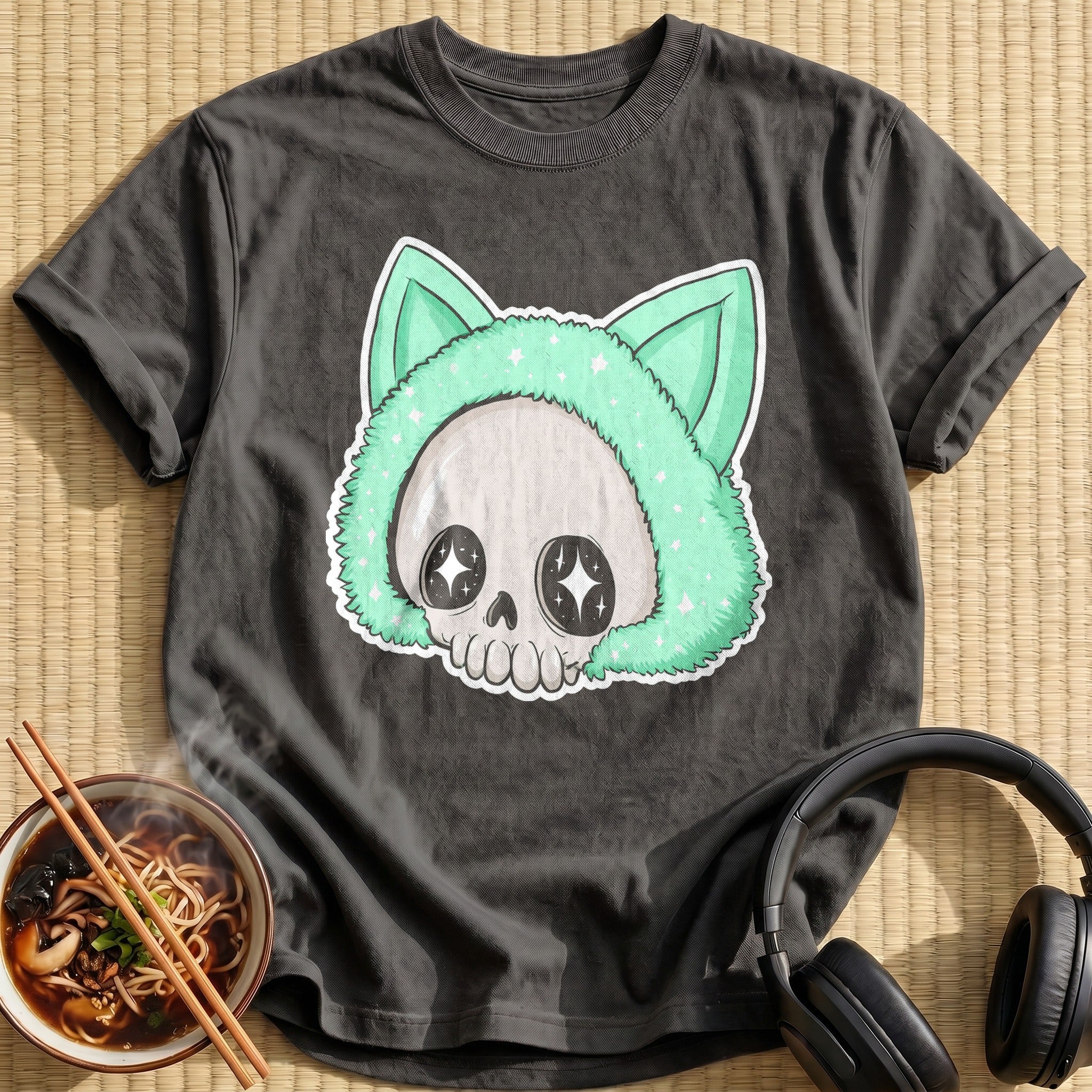 Mint Cat Hood Skull