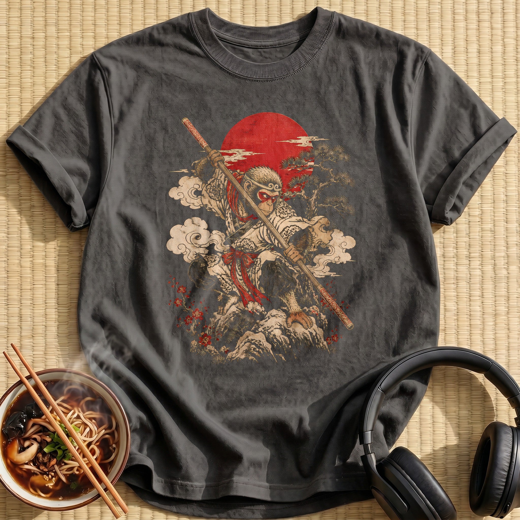 Monkey Warrior Ukiyoe 84 - Charcoal