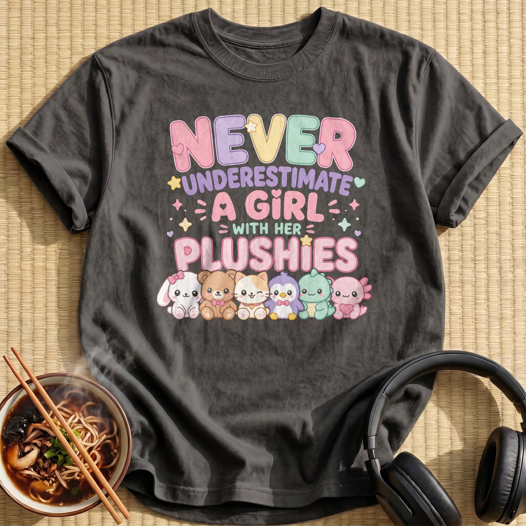 Never Underestimate A Girl With Her Plushies