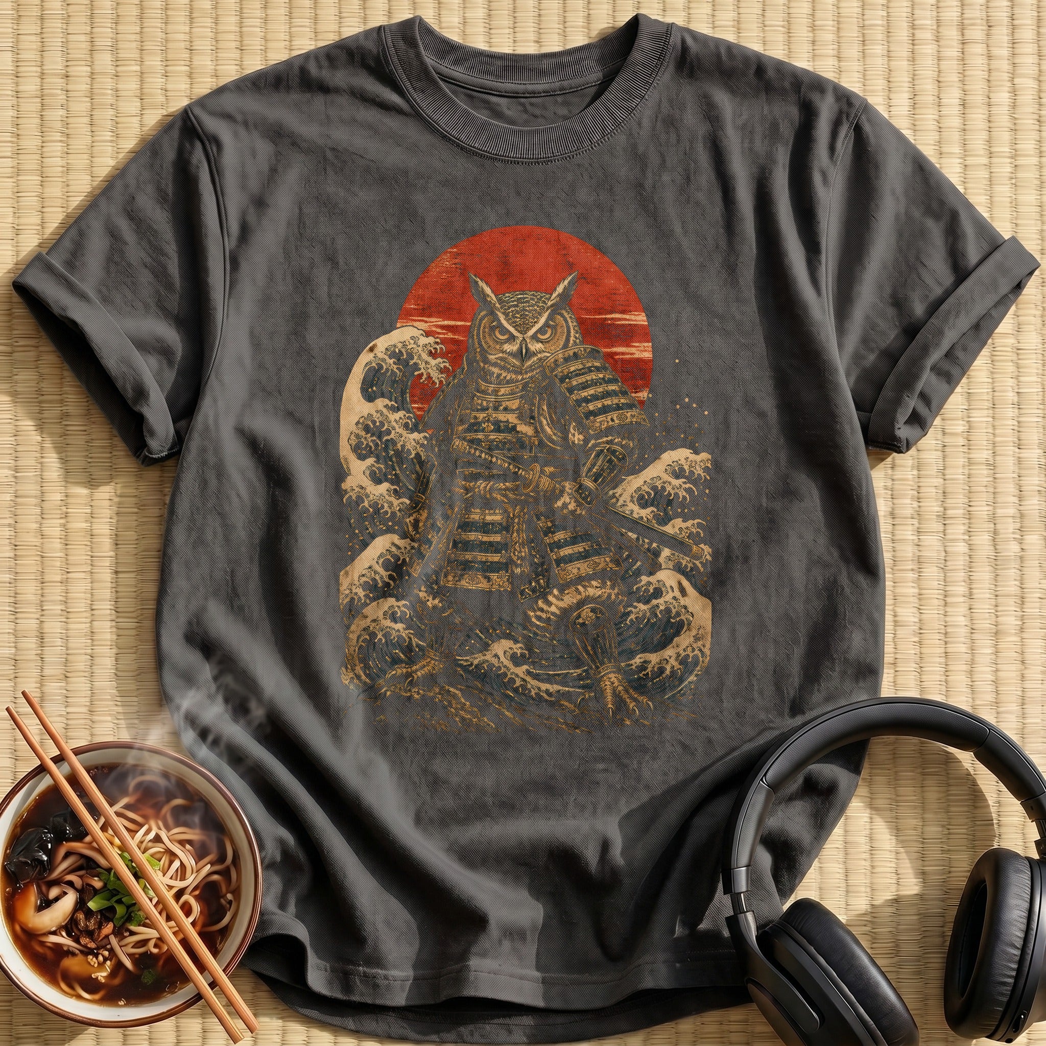 Owl Samurai 17 - Charcoal