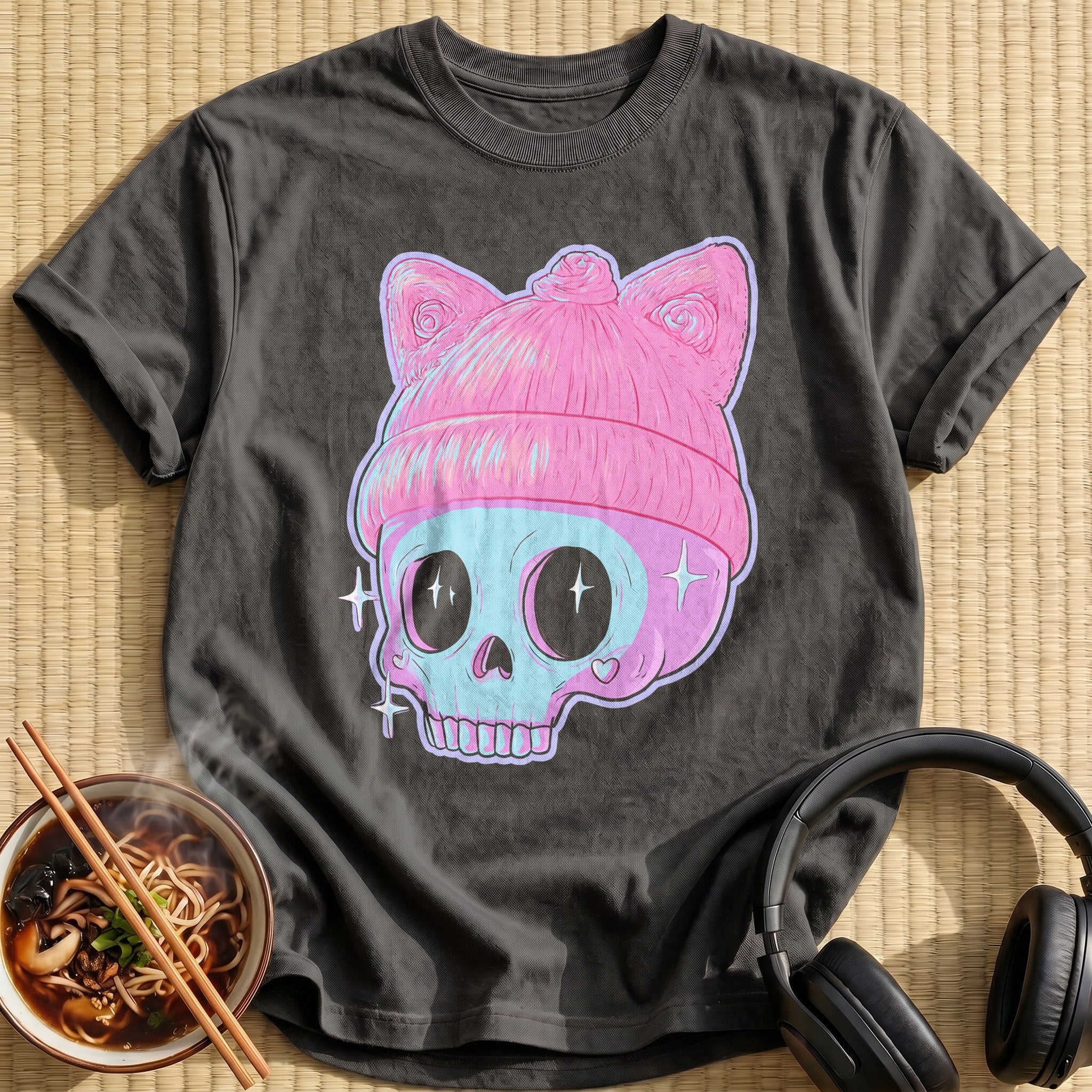 Pink Cat Beanie Skull