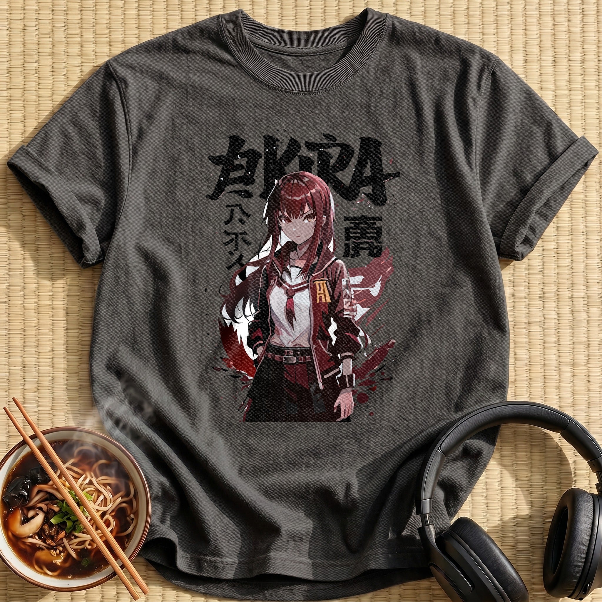 Red Haired Anime Schoolgirl Kira - Charcoal