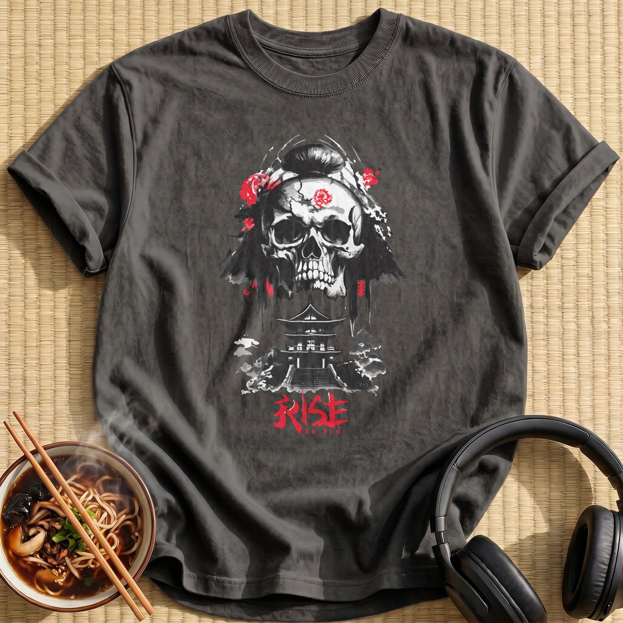 Rise Samurai Skull Temple Ink - Charcoal