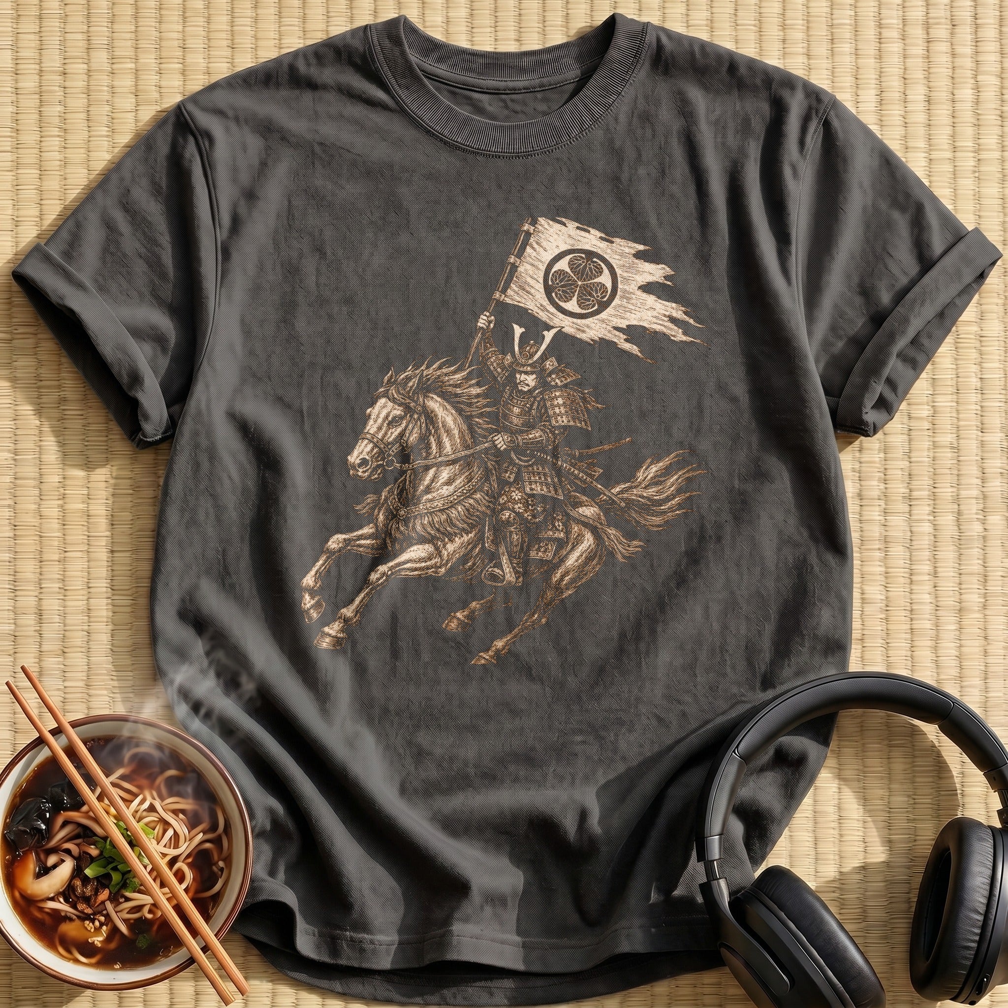 Samurai Warrior Riding Charging Horse