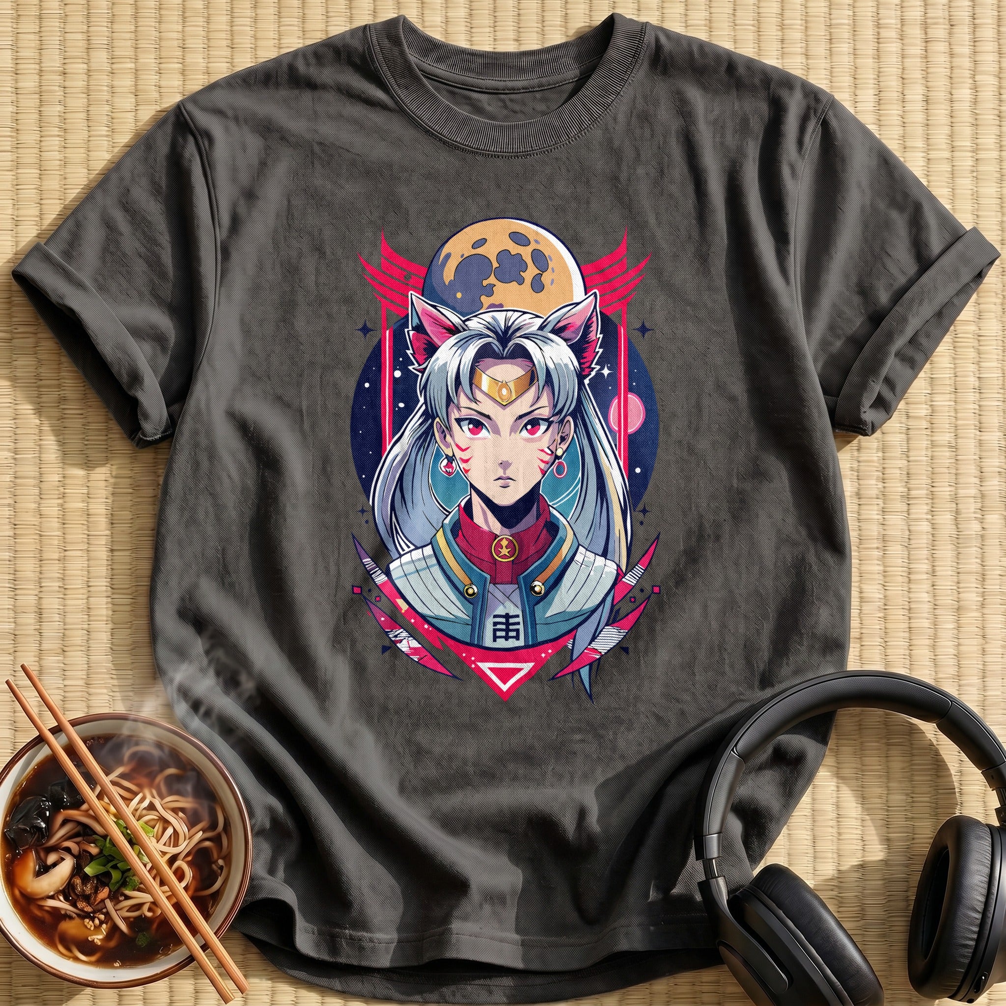 Silver Haired Moon Princess Warrior - Charcoal