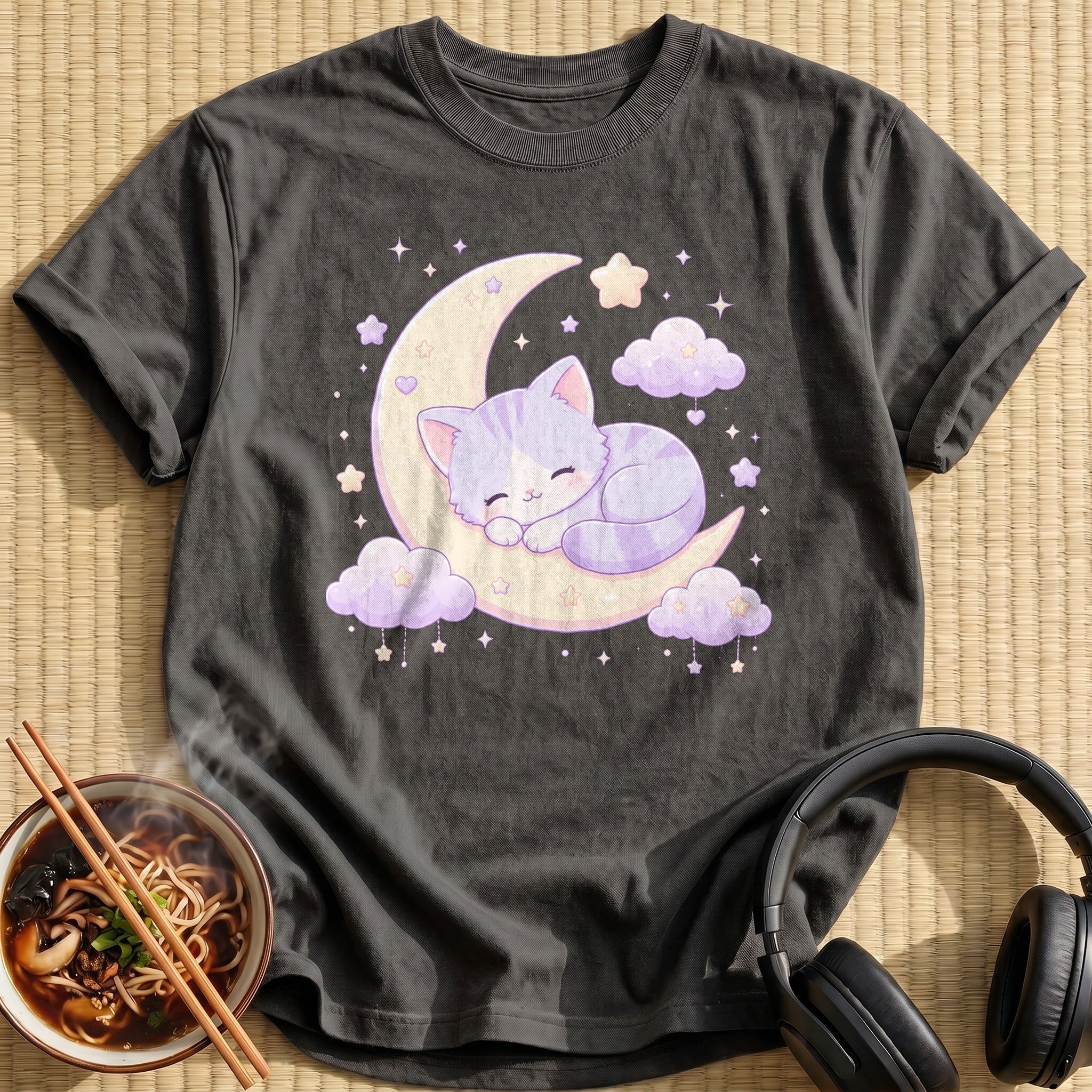 Sleepy Cat On The Moon
