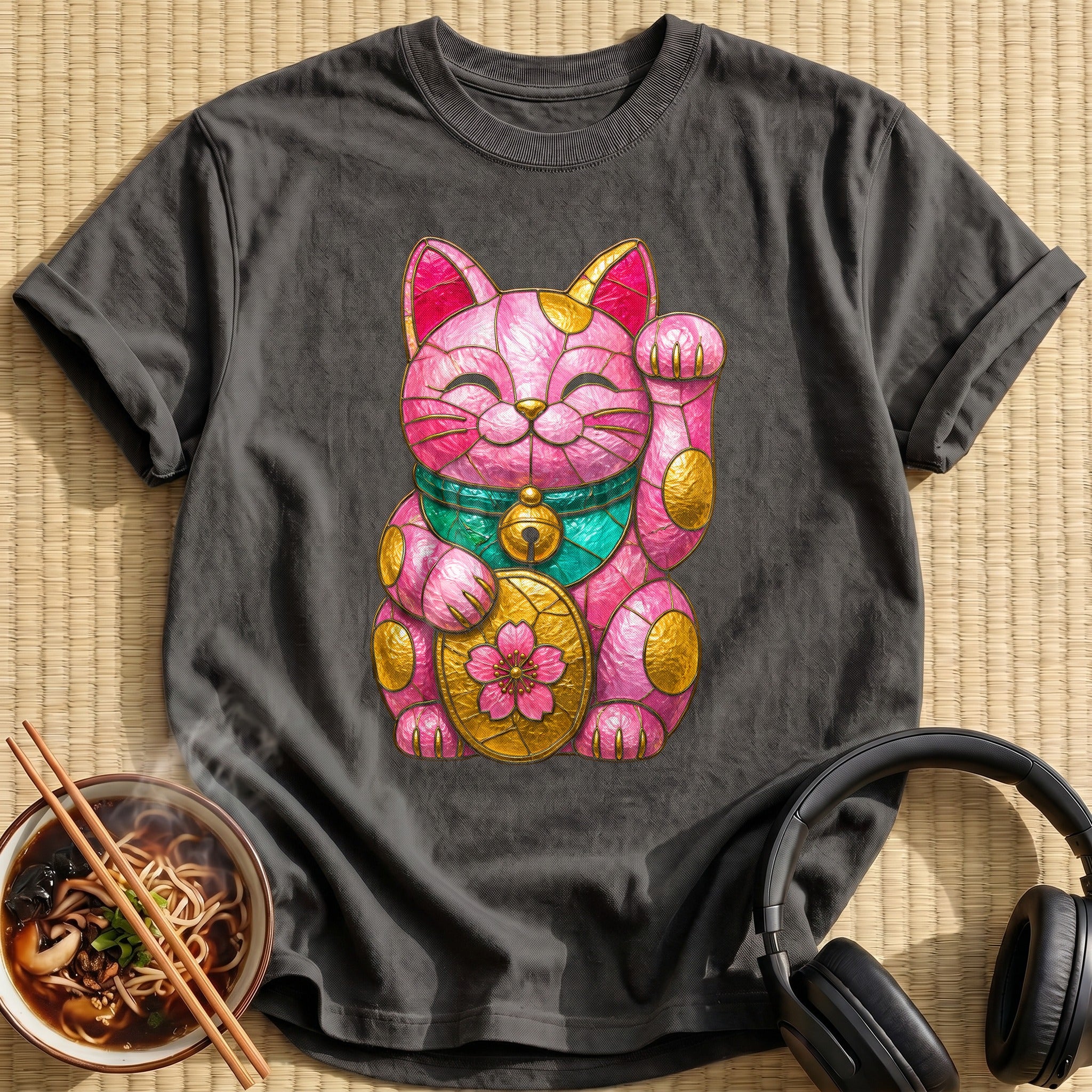 Stained Glass Maneki 69 - Charcoal