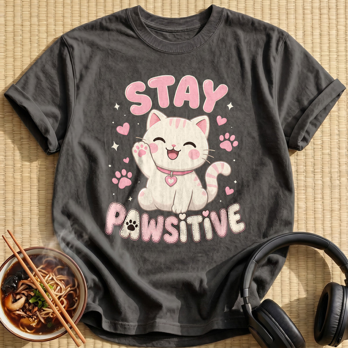 Stay Pawsitive 43 - Charcoal