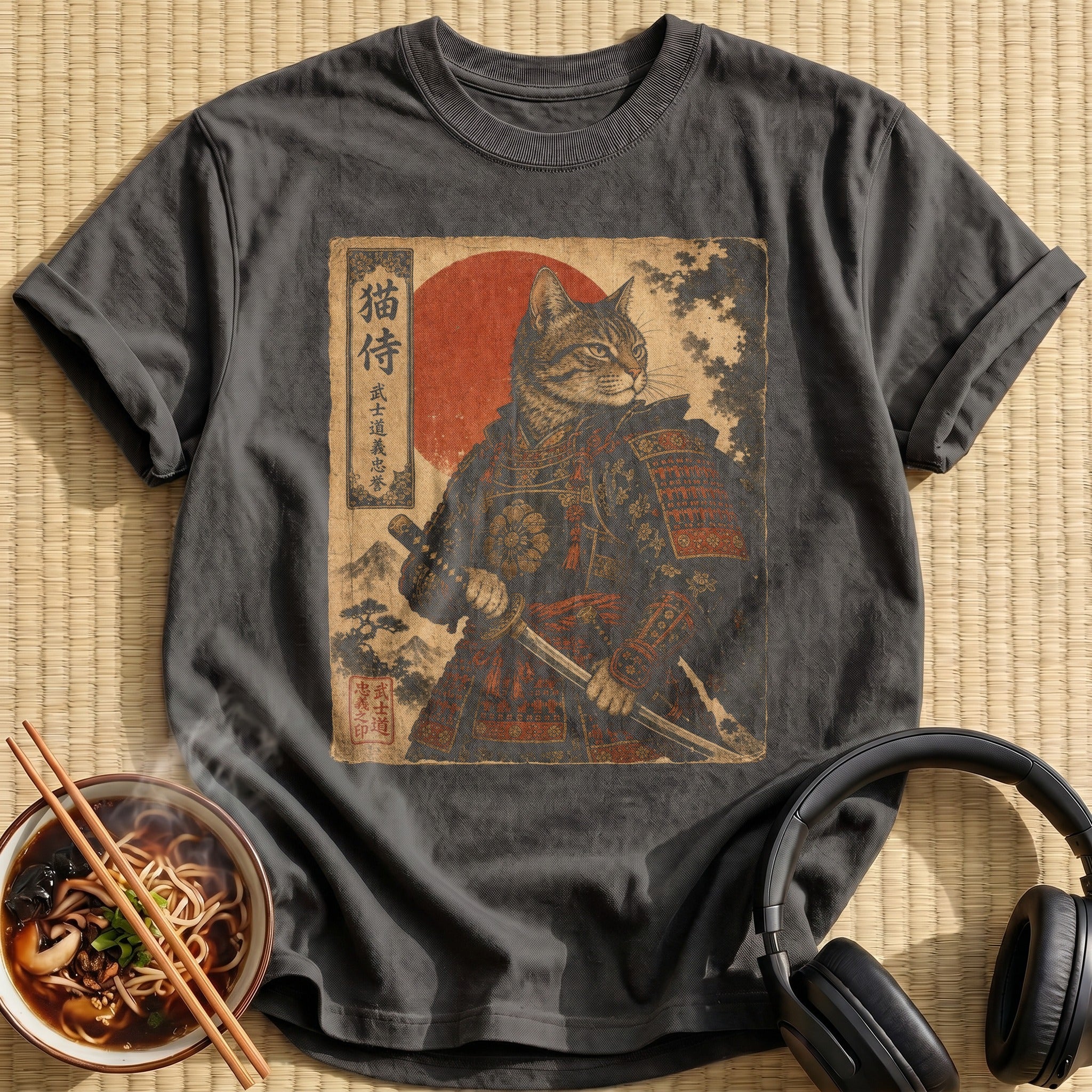 Tabby Cat Samurai With Katana