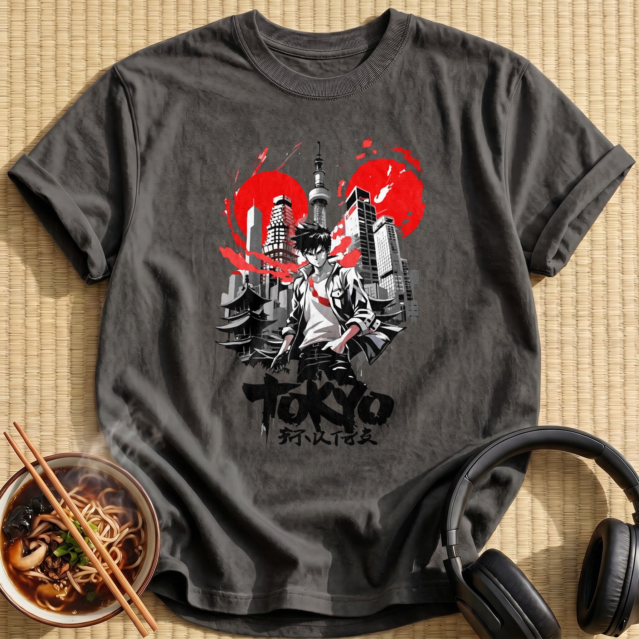 Tokyo Anime Hero Red Suns - Charcoal