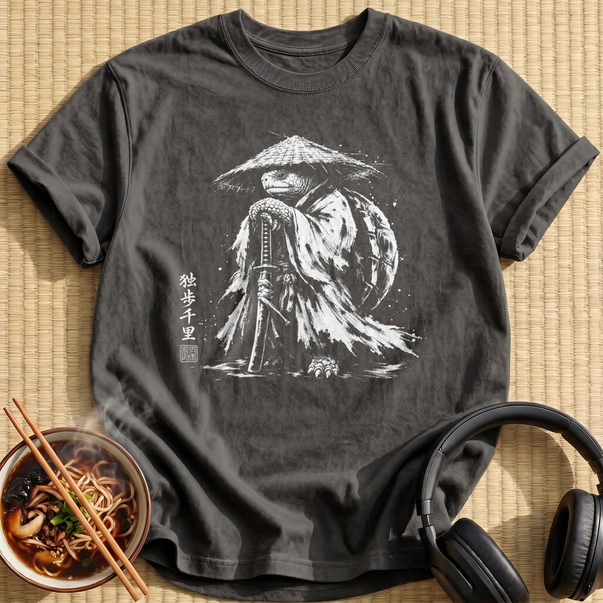 Wandering Tortoise Samurai Black White