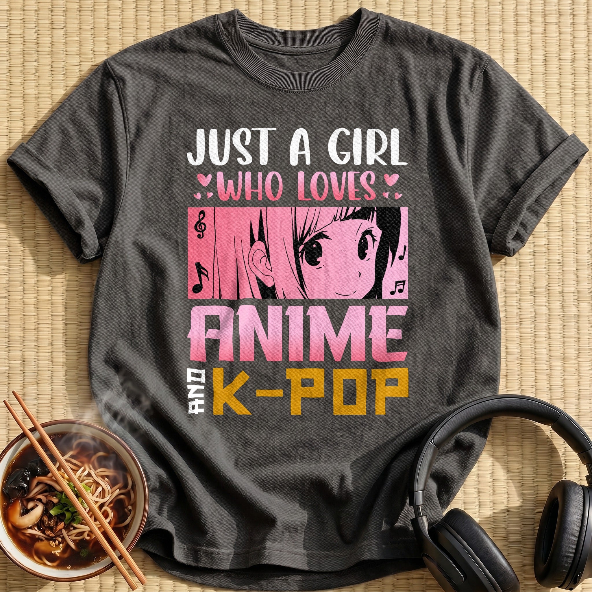 Who Loves Anime KPop Girl - Charcoal