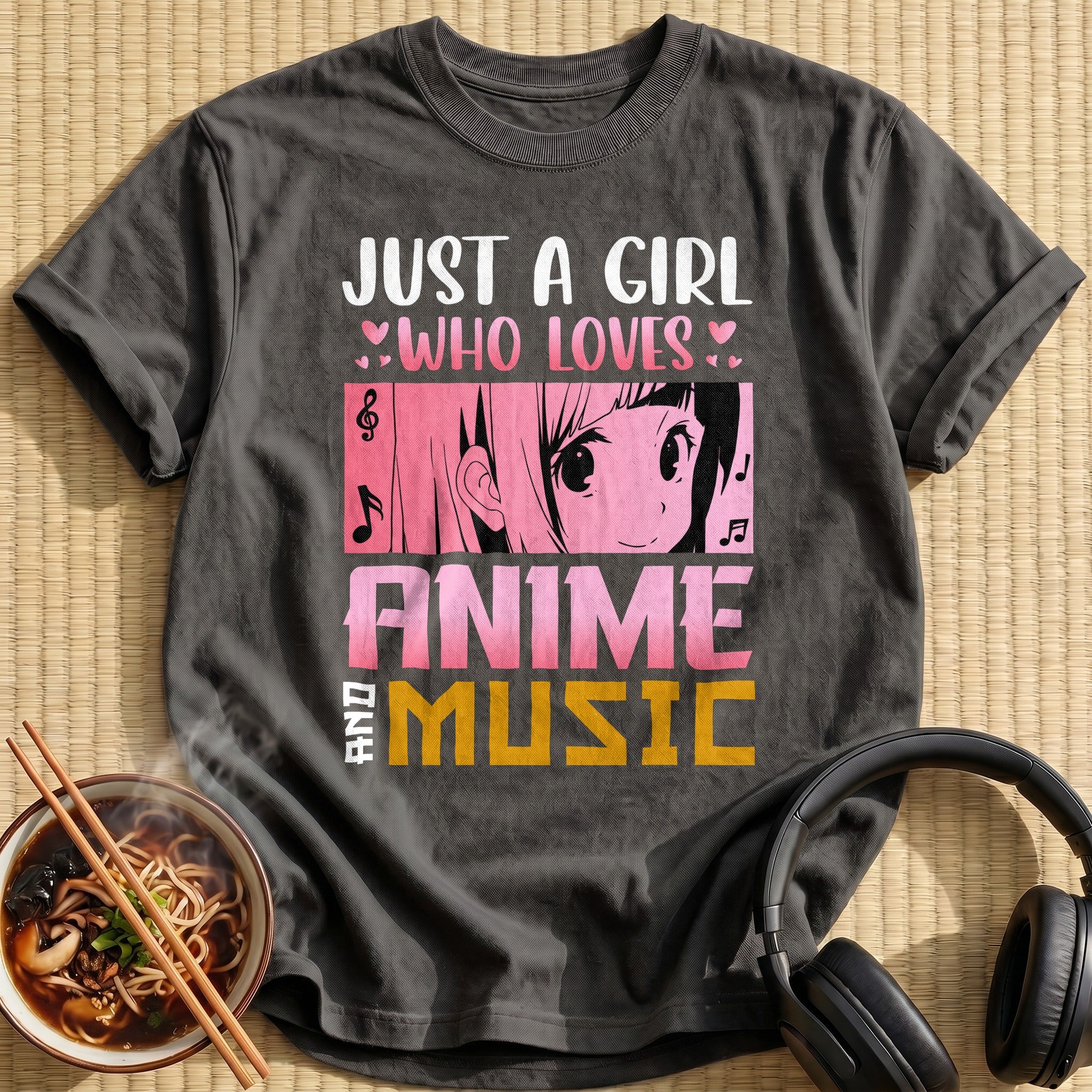 Who Loves Anime Music Girl - Charcoal