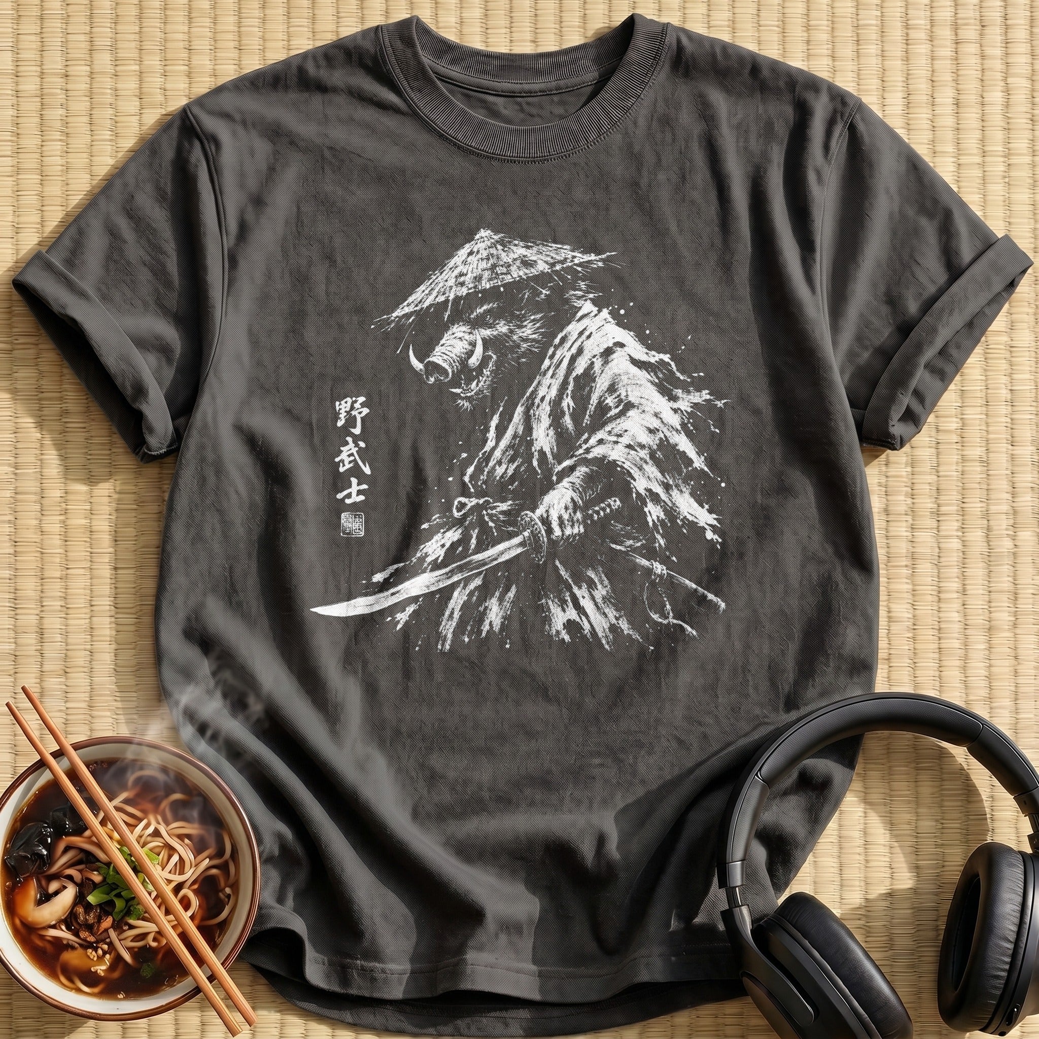 Wild Boar Samurai Ink Portrait