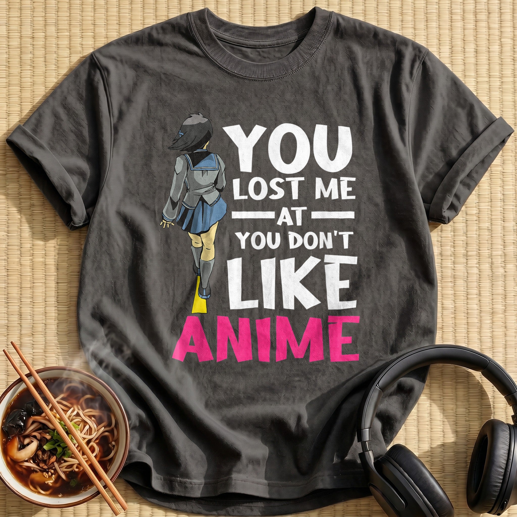 You Lost Me Anime Schoolgirl - Charcoal