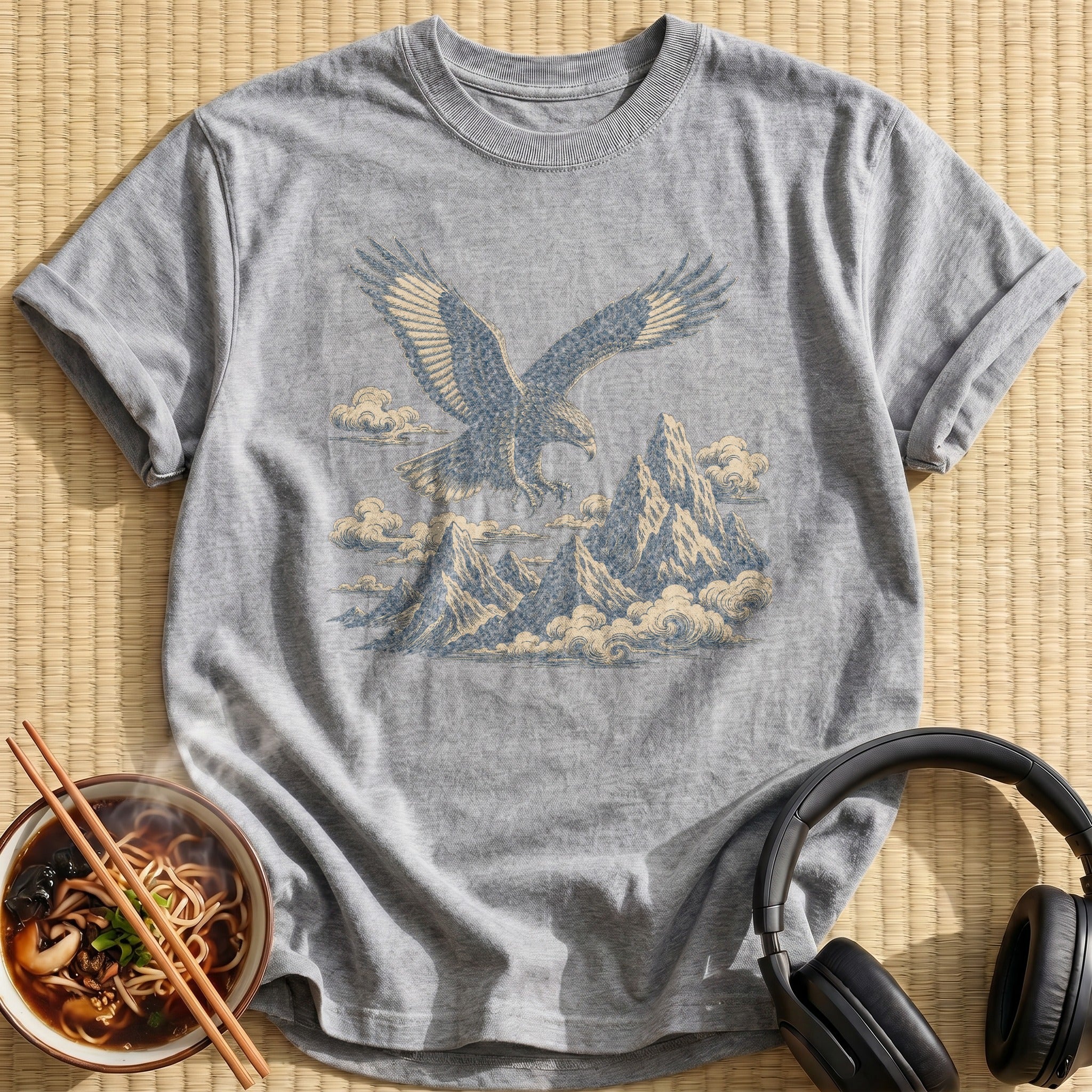 Blue Eagle Soaring Over Mountains