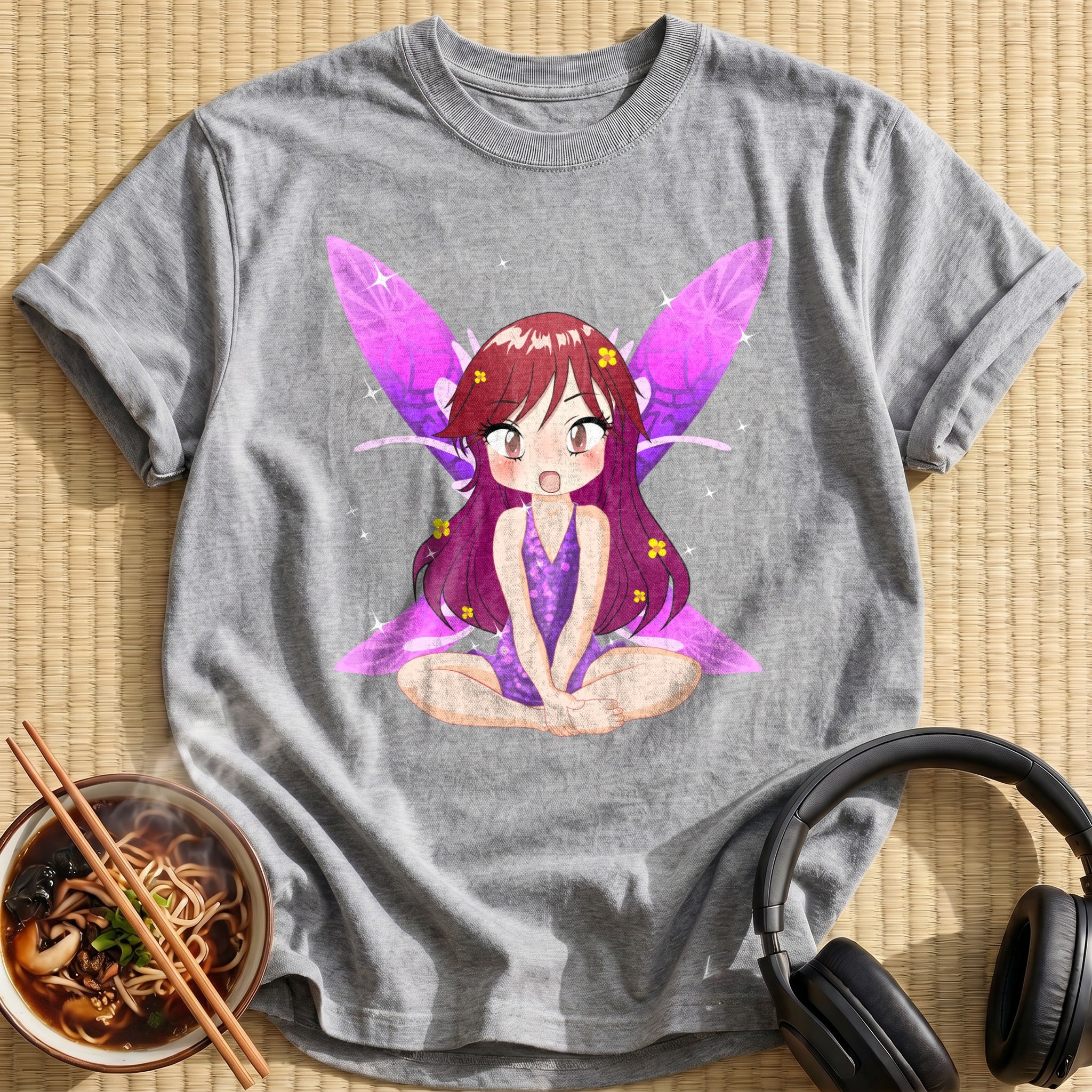 Cute Chibi Magical Fairy Girl - Sport Grey