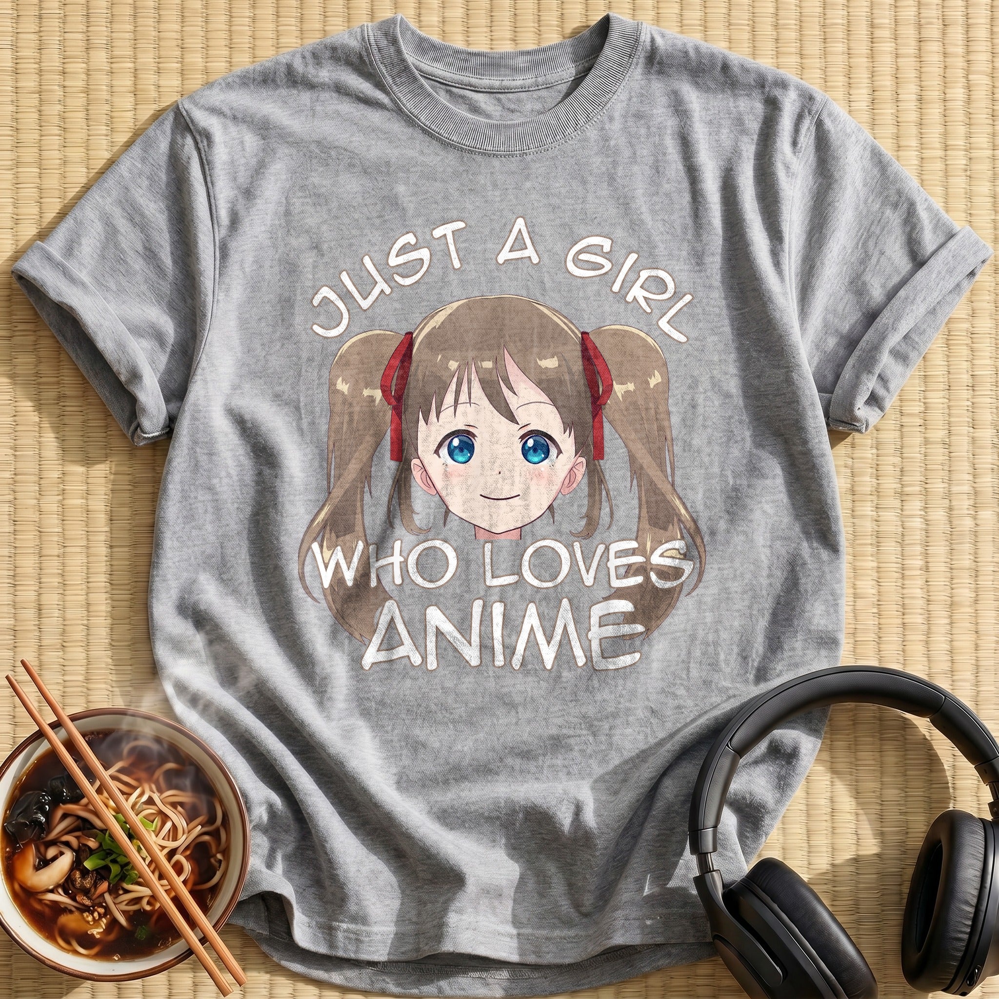 Cute Pigtail Girl Blue Eyes Smiling - Sport Grey