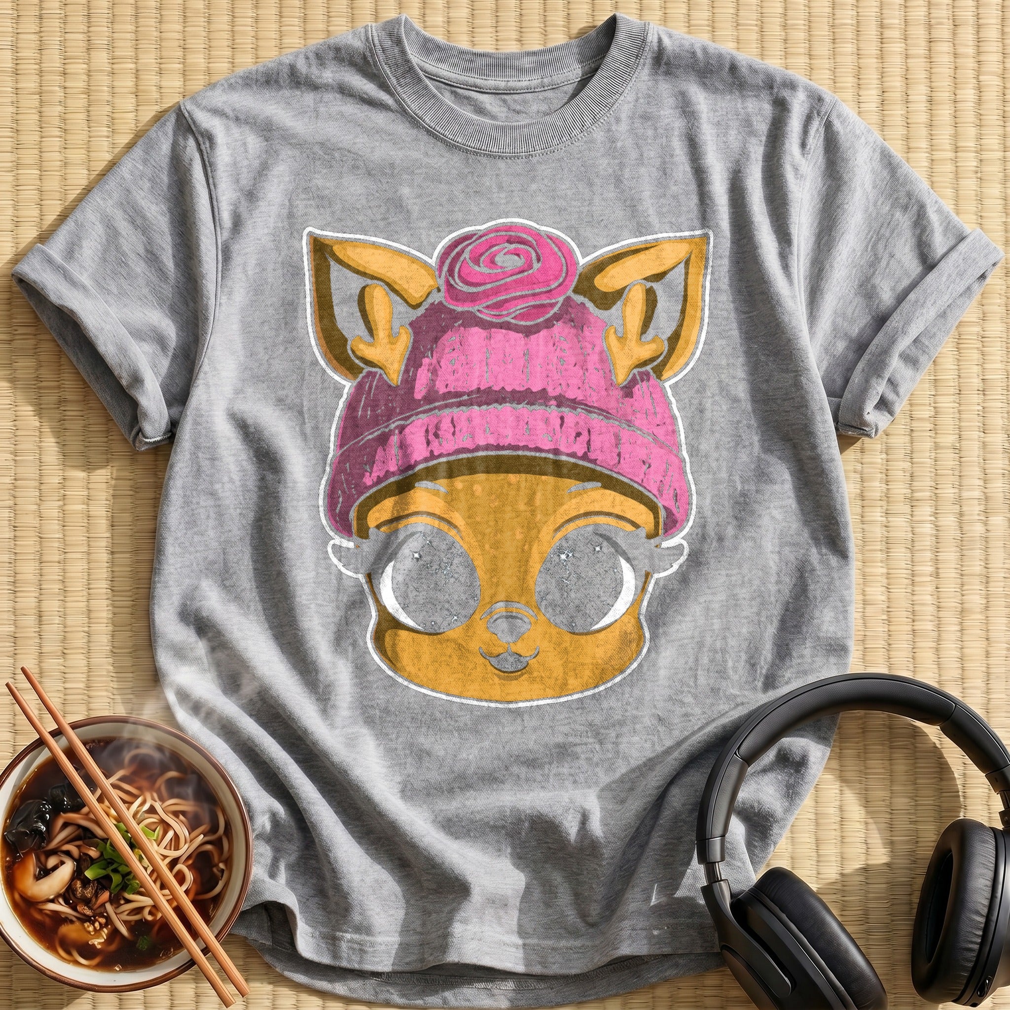 Deer Pink Rose Beanie