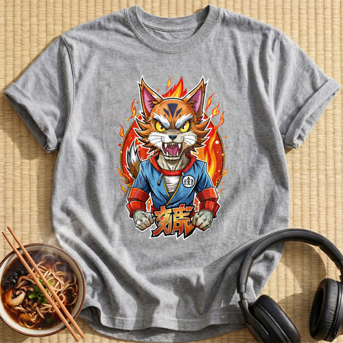 Fierce Fiery Tiger Fighter Mascot - Sport Grey