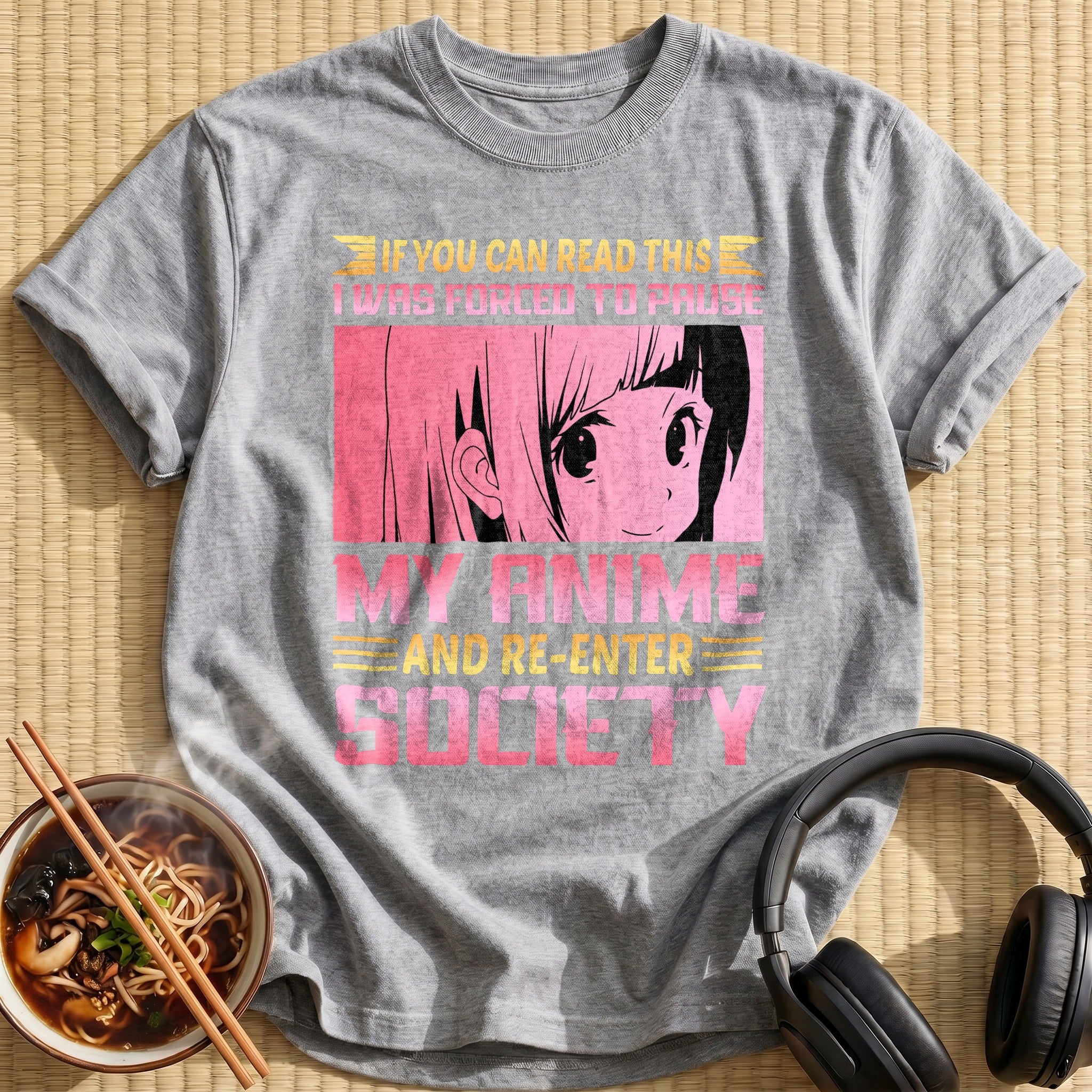 Forced To Pause Anime Society - Sport Grey