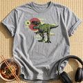 Green Samurai Tyrannosaurus Wielding Katana - Sport Grey