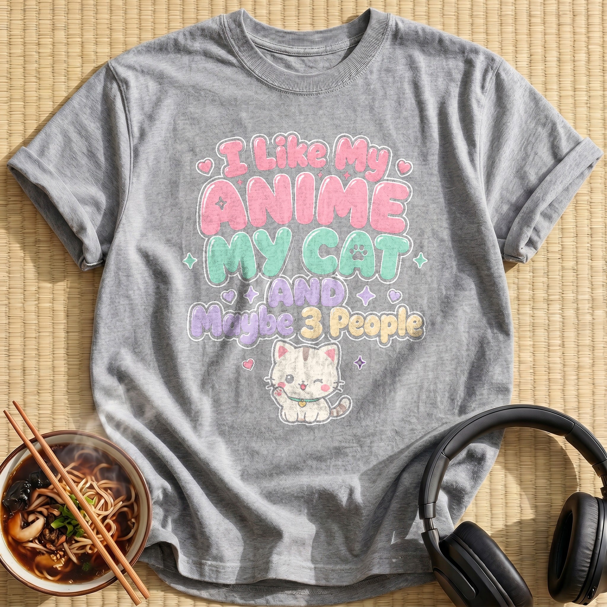 I Like My Anime My Cat And Maybe 3 People (stacked colour)