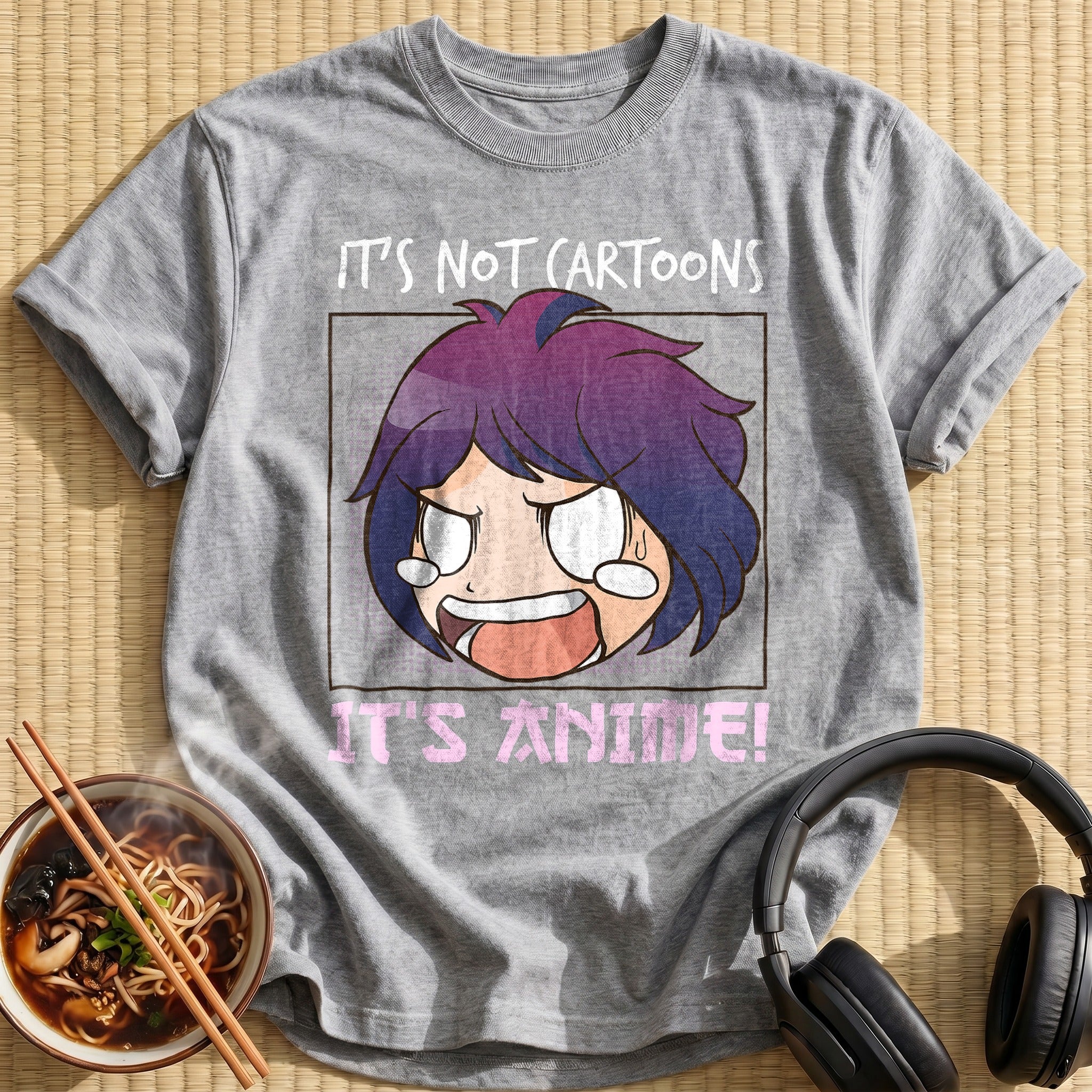 Its Not Cartoons Its Anime Chibi - Sport Grey