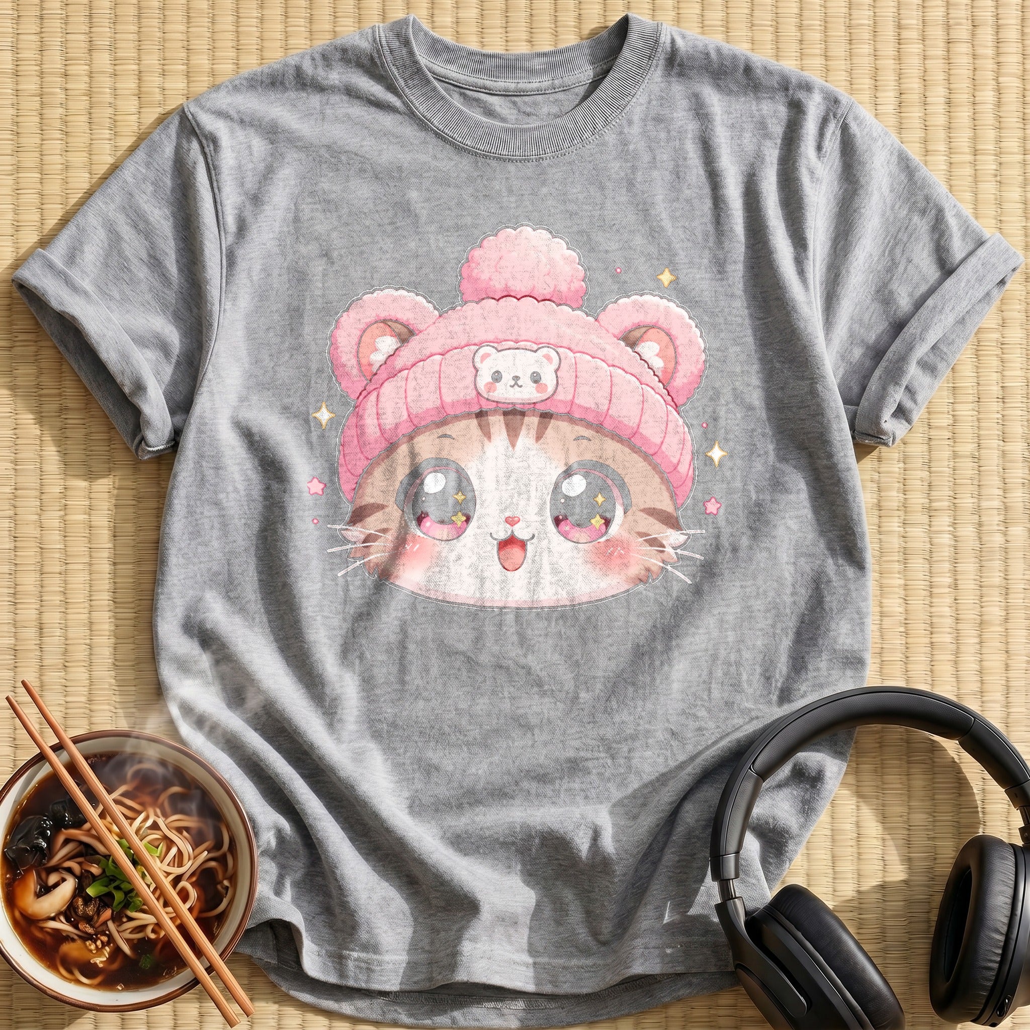 Kawaii Cat (Pastel Pink Hat)