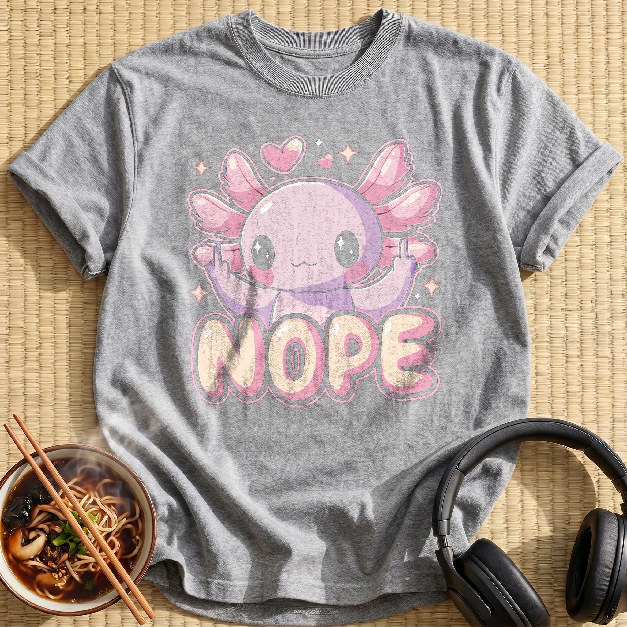 Kawaii Chibi Axolotl Saying Nope