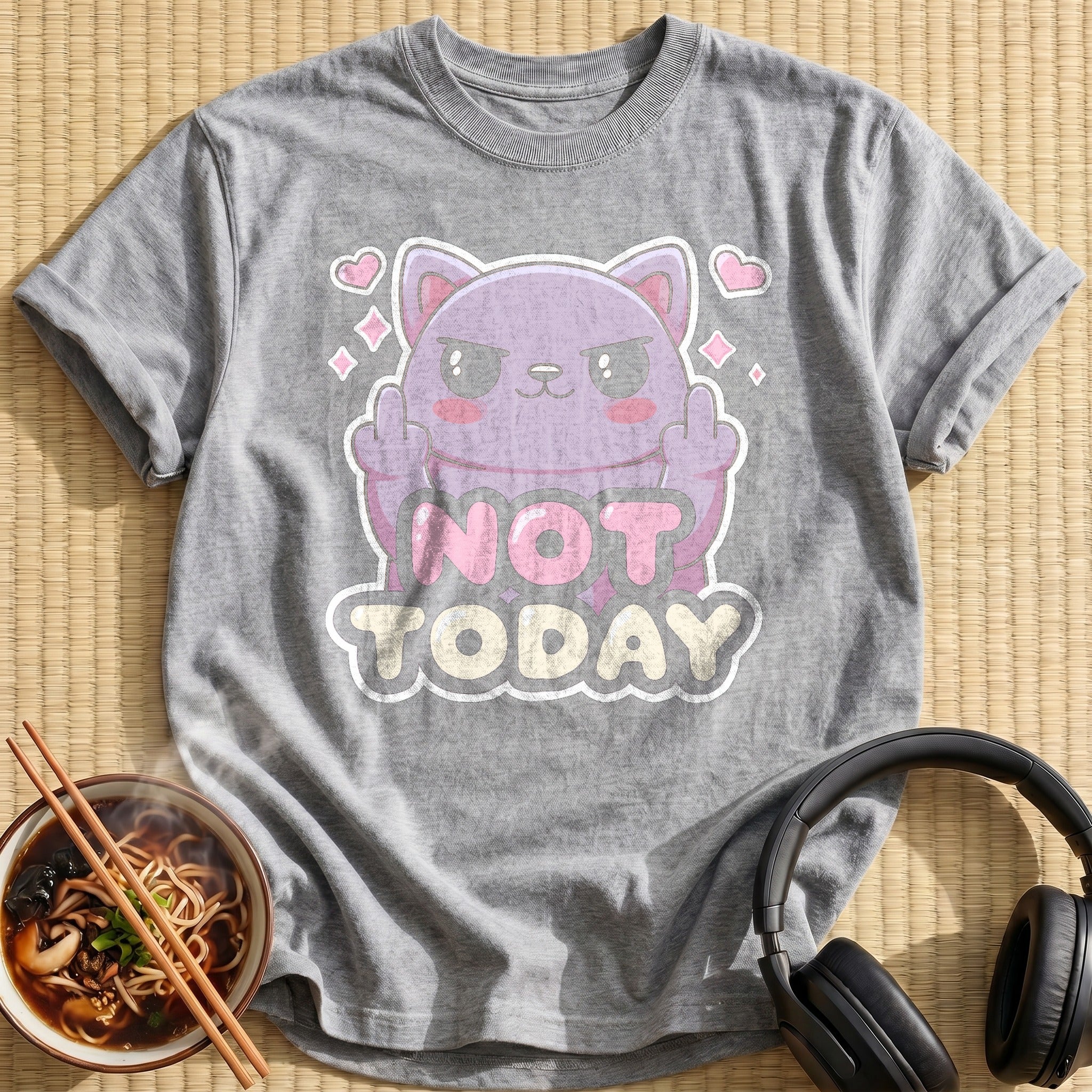 Kawaii Chibi Cat Saying Not Today
