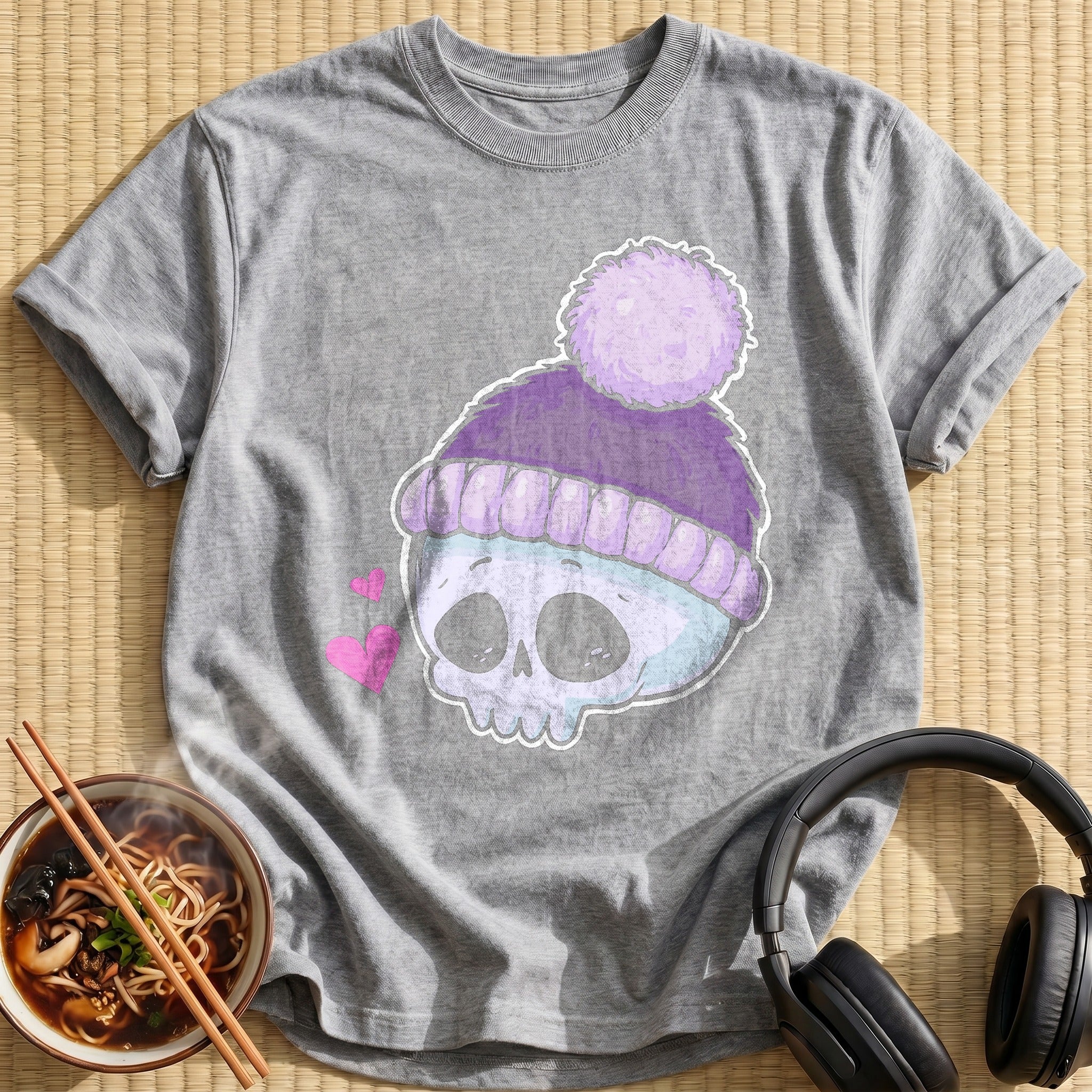 Lavender Pom Beanie Skull