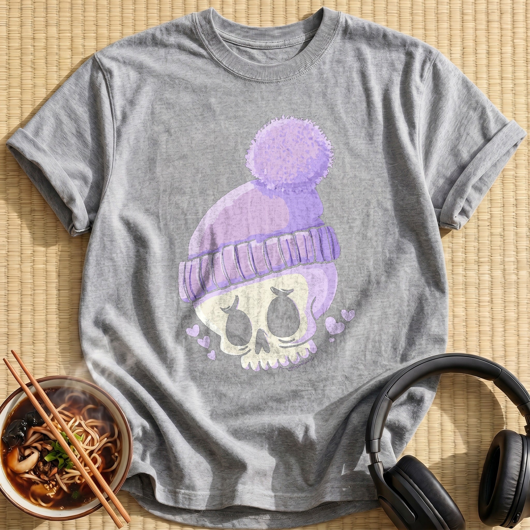 Lavender Pom Beanie Skull