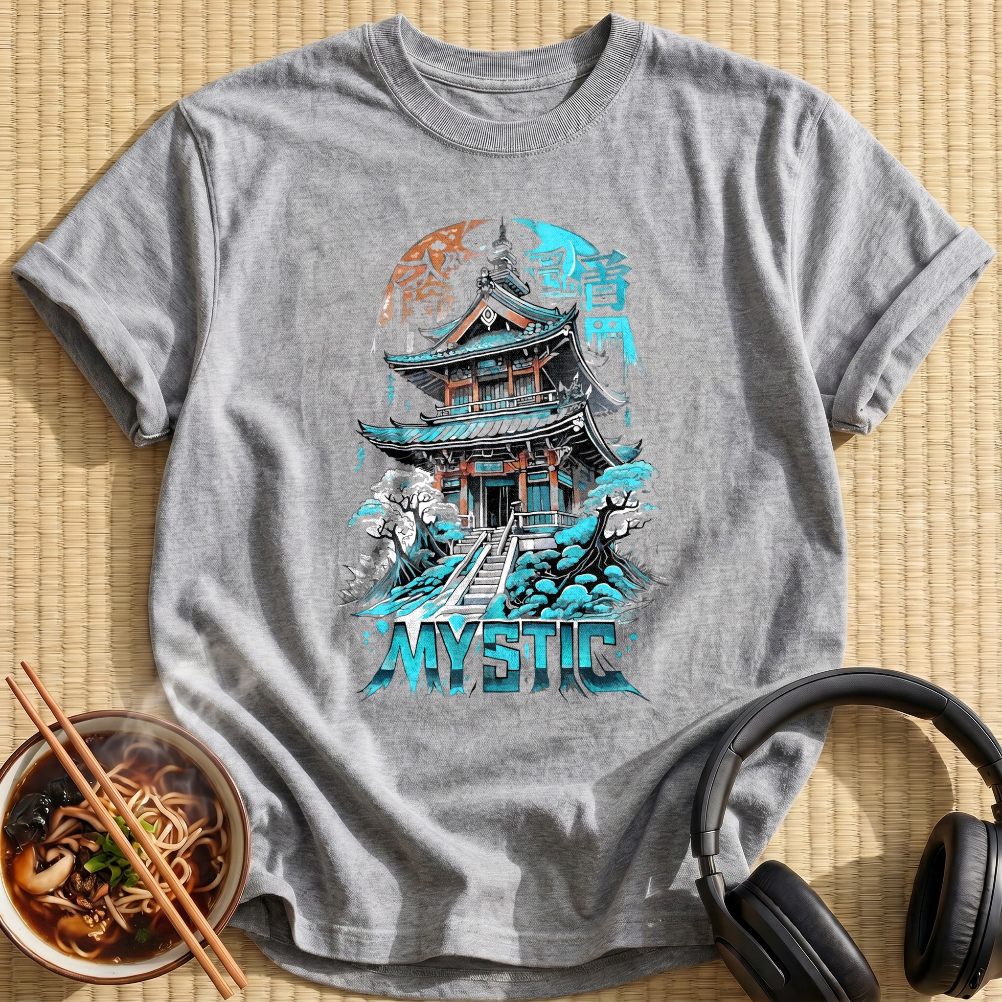 Mystic Japanese Temple Pagoda Shrine - Sport Grey