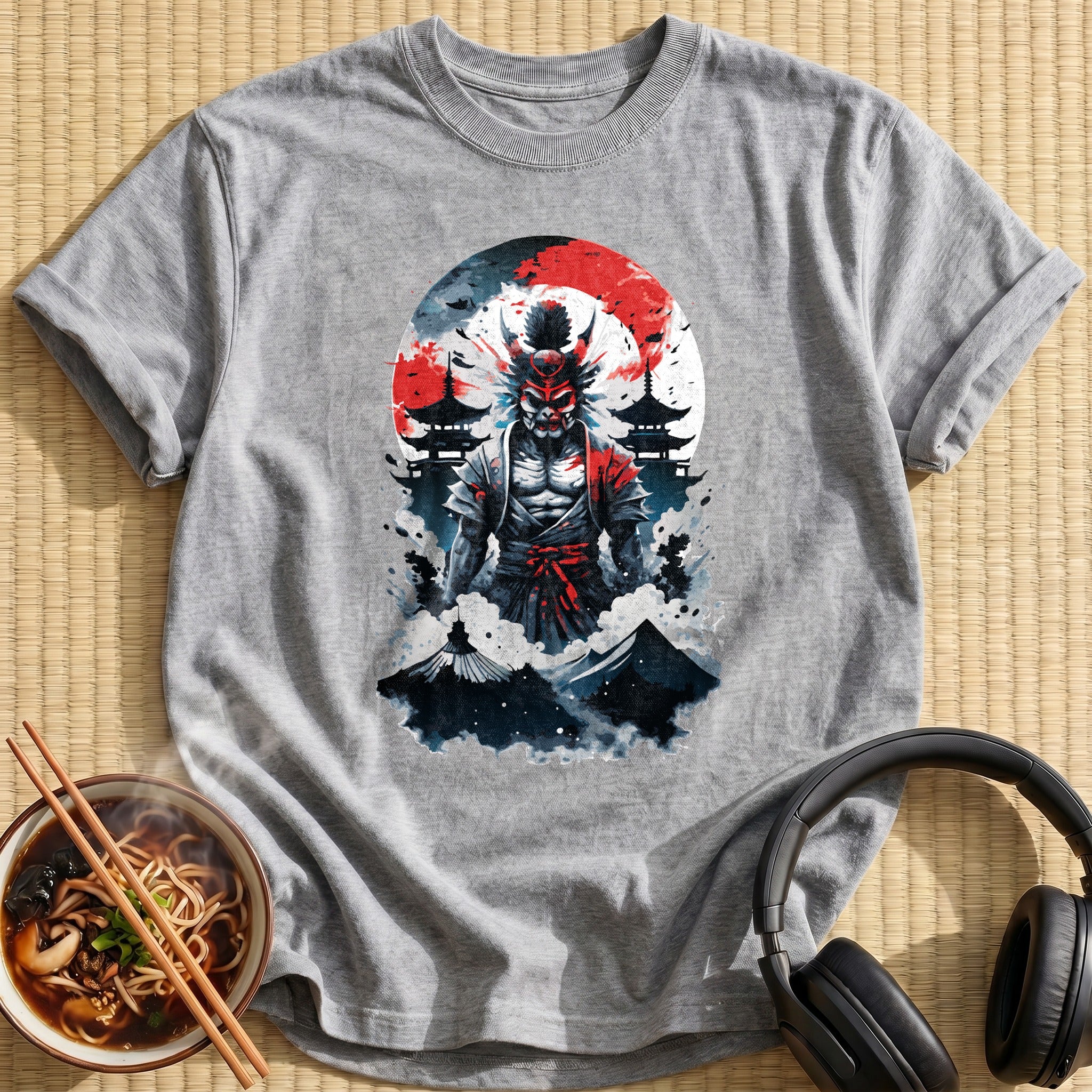 Oni Demon Samurai Red Moon - Sport Grey