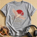 Red Crowned Crane Rising Sun