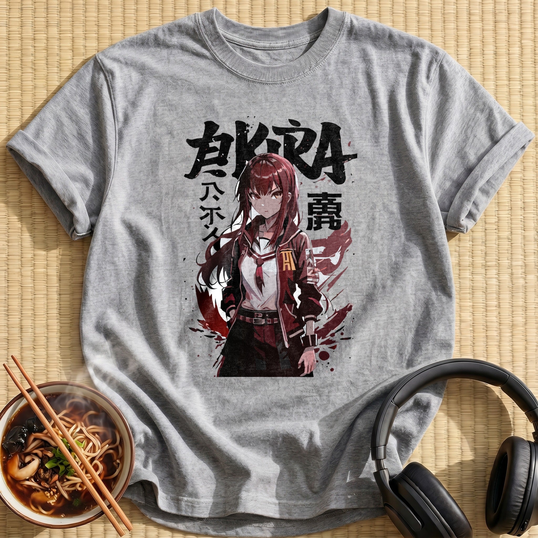 Red Haired Anime Schoolgirl Kira - Sport Grey