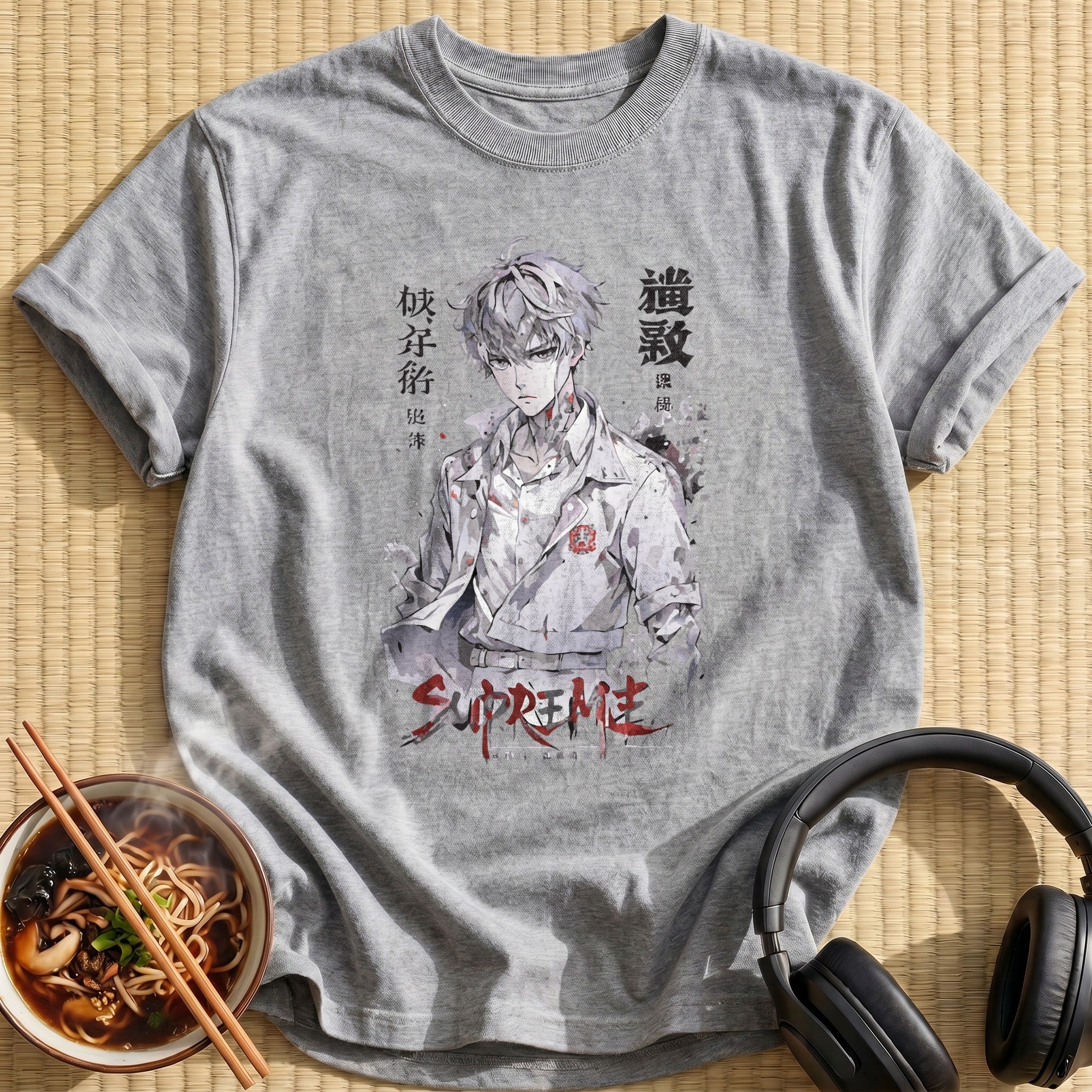 Supreme White Haired Anime Boy - Sport Grey