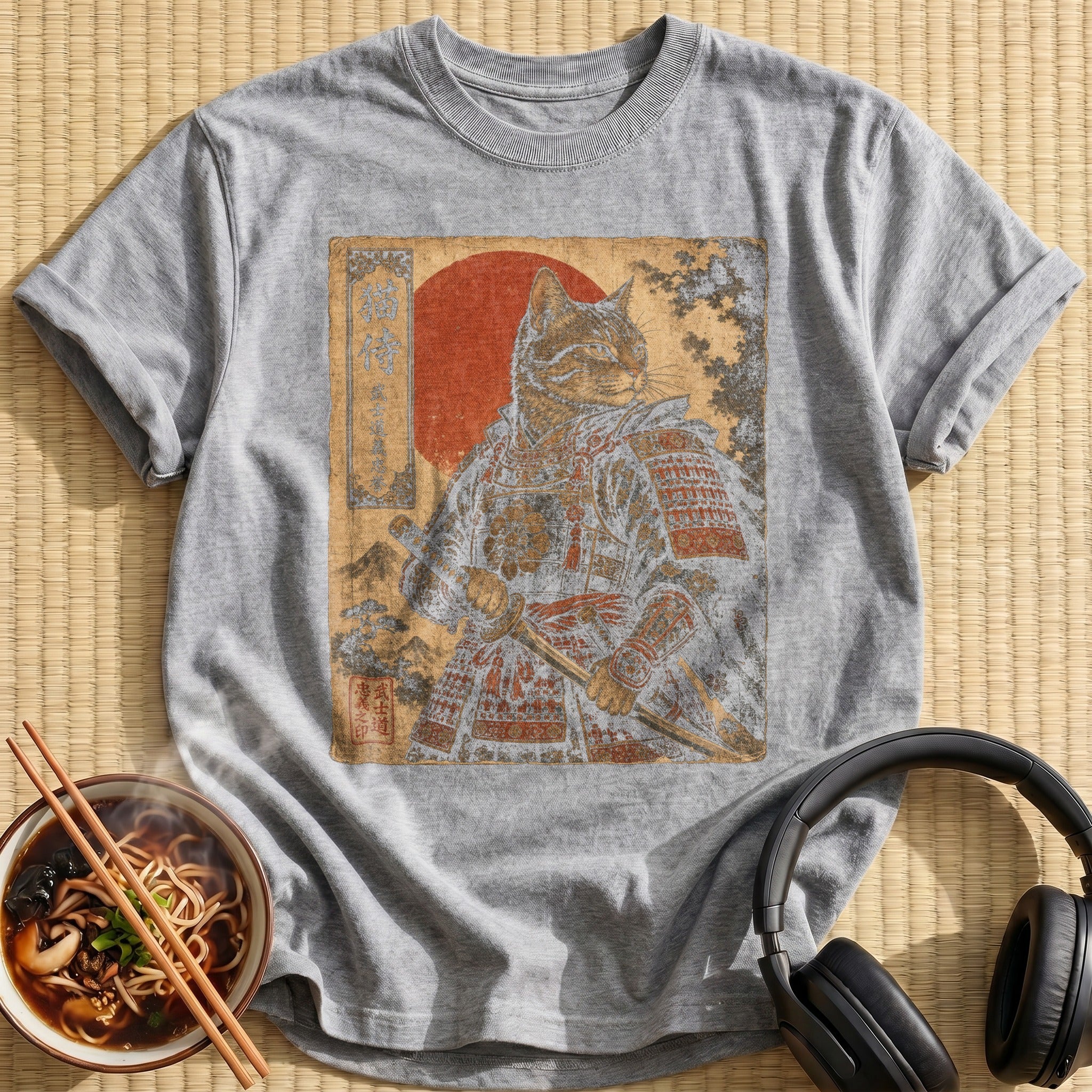 Tabby Cat Samurai With Katana