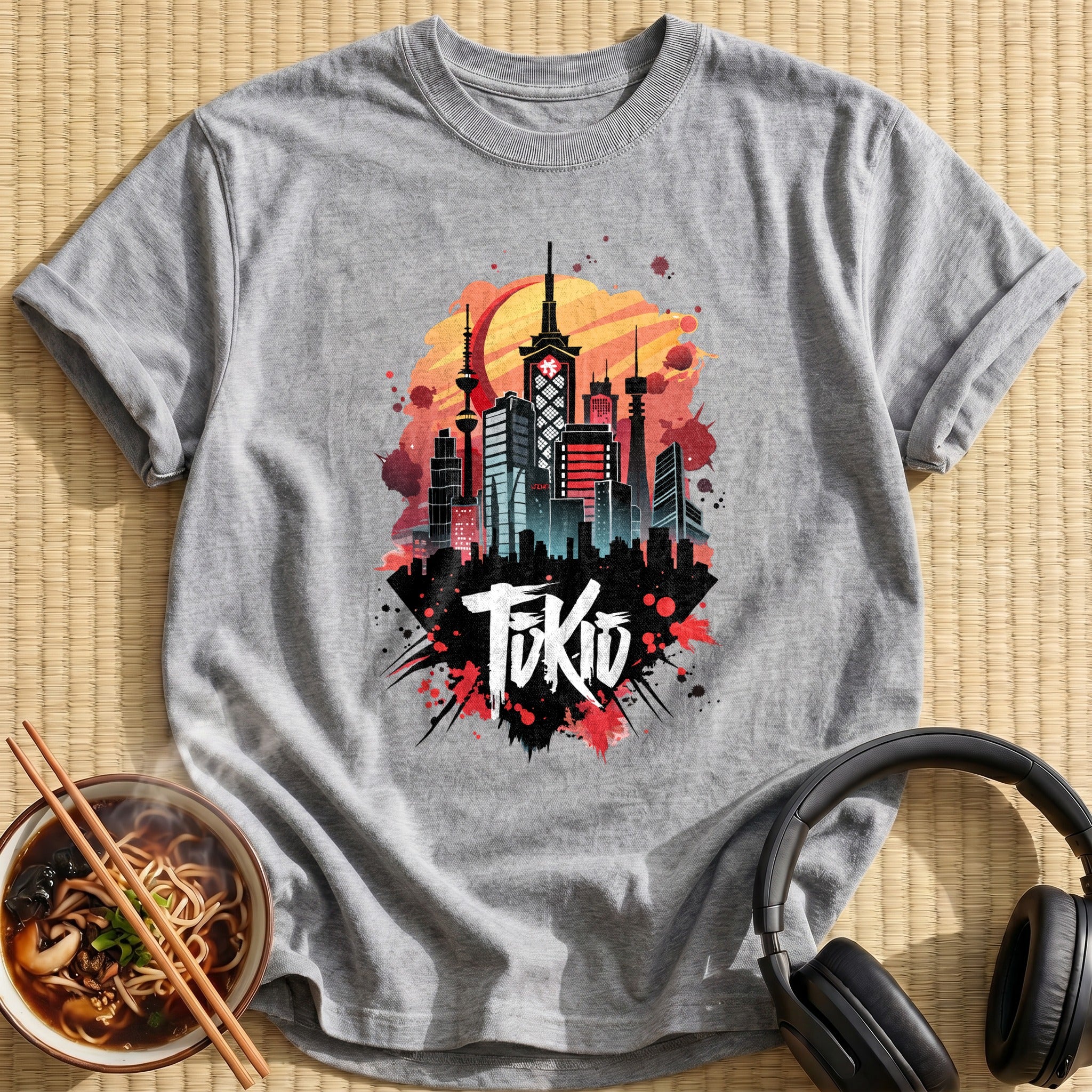 Tokio Sunset City Skyline Skyscrapers - Sport Grey