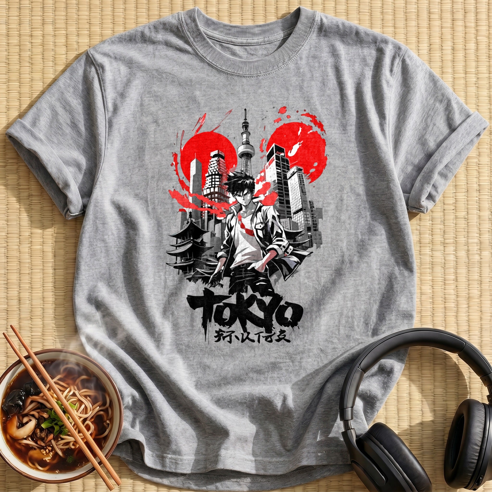 Tokyo Anime Hero Red Suns - Sport Grey